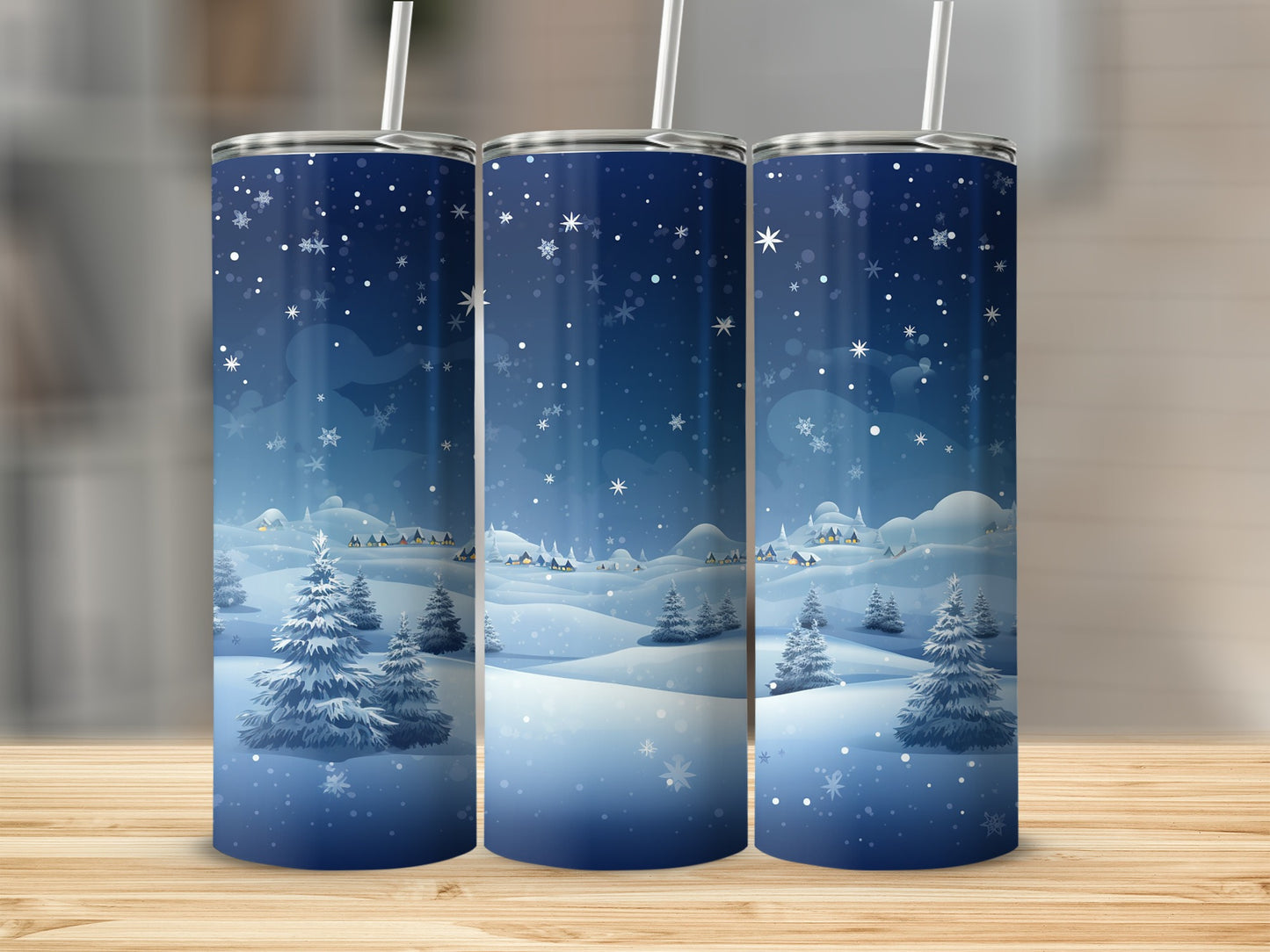 Snowy Winter Wonderland Theme Tumbler Cup Product