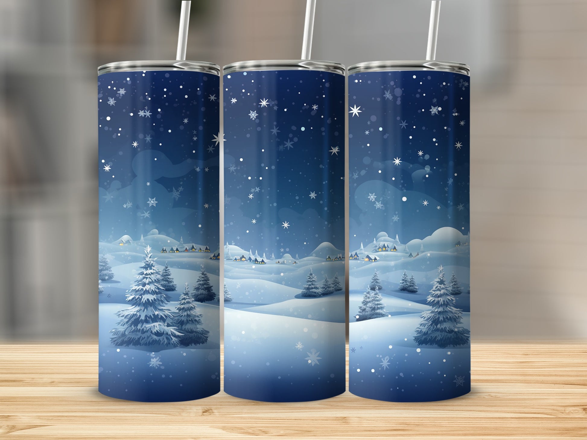 Snowy Winter Wonderland Theme Tumbler Cup Product
