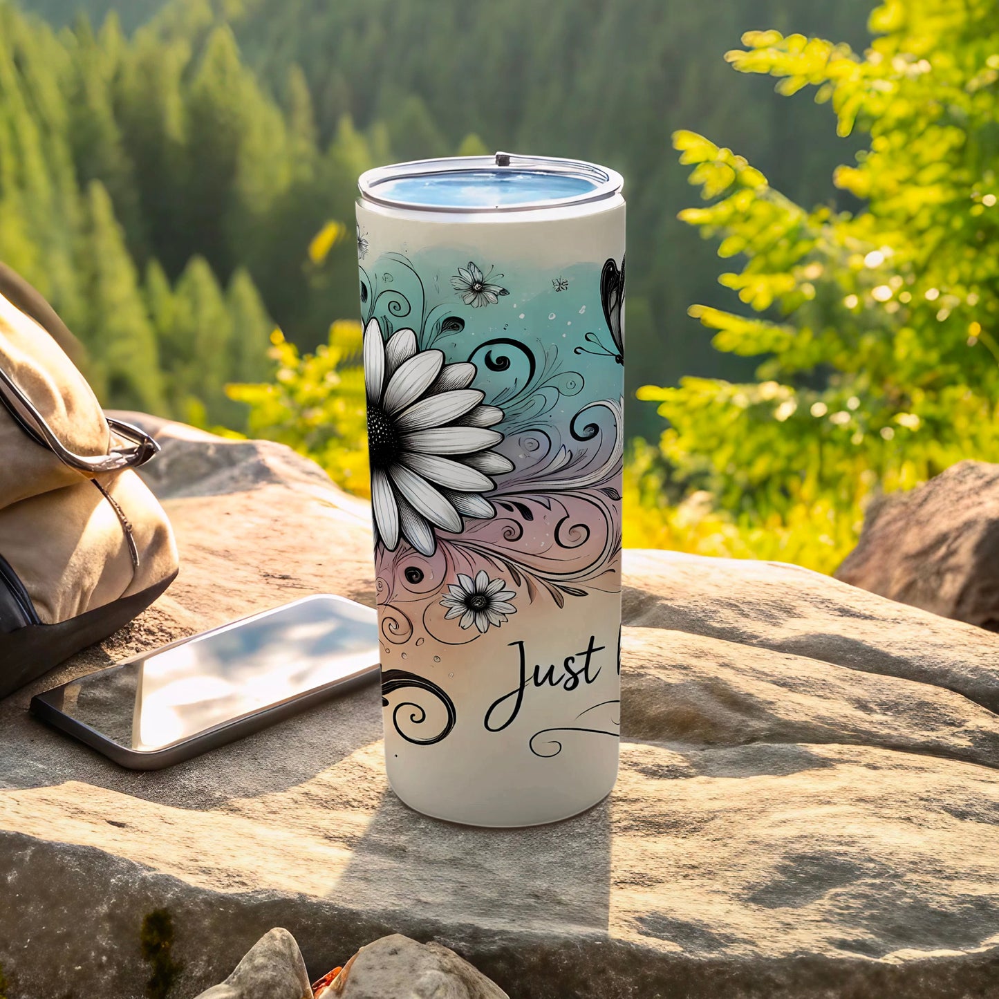 Just Floral Butterfly Watercolor Design Tumbler product type