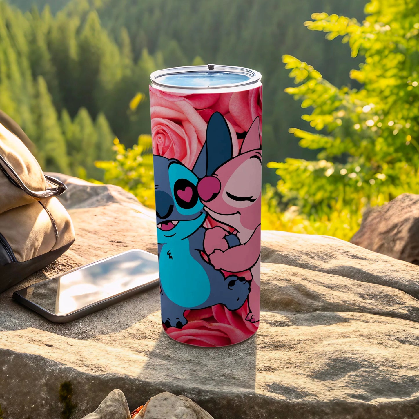 Adorable Blue and Pink Character Insulated Tumbler