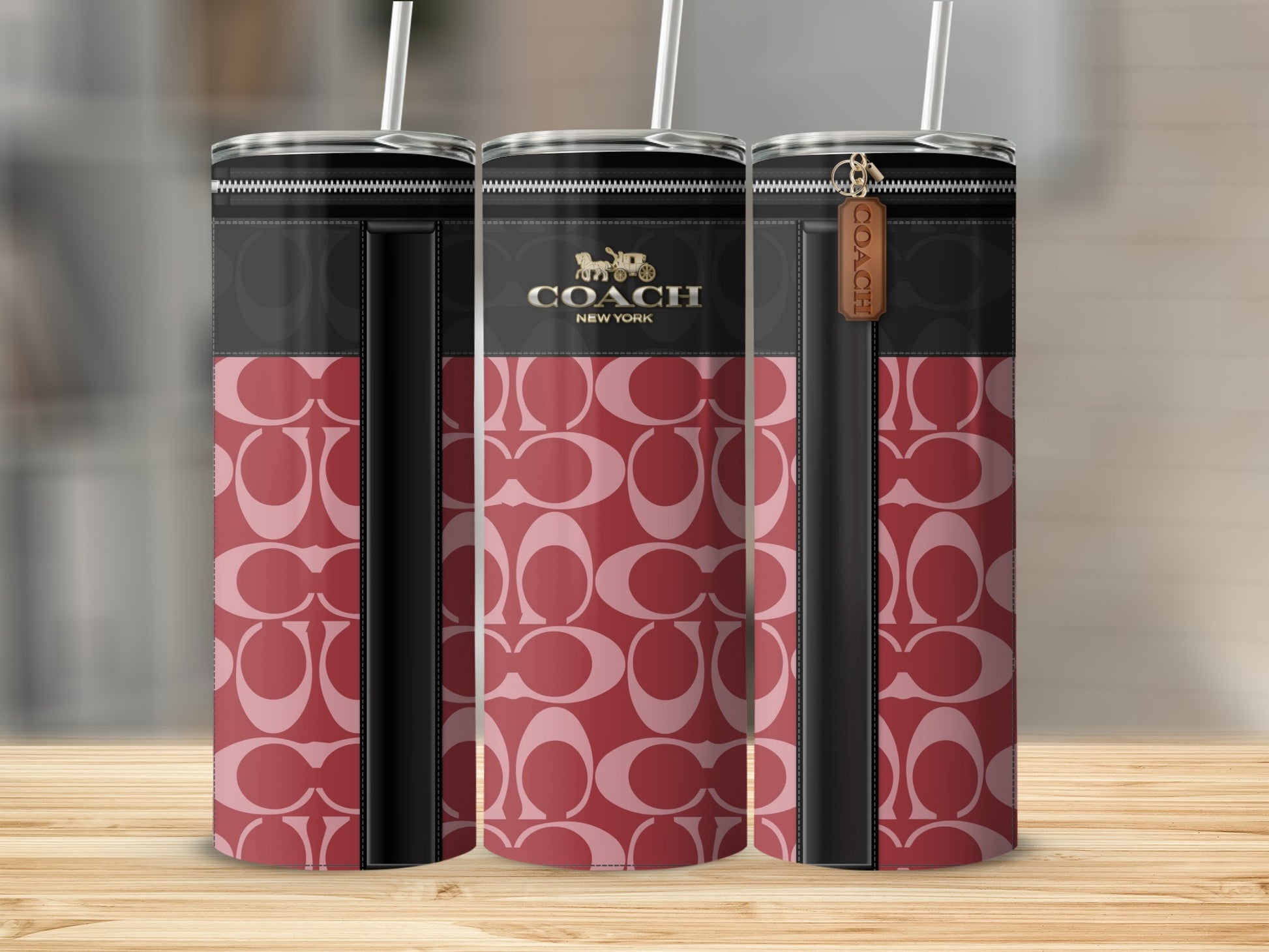 Stylish Red and Black Designer Pattern Tumbler Accessories