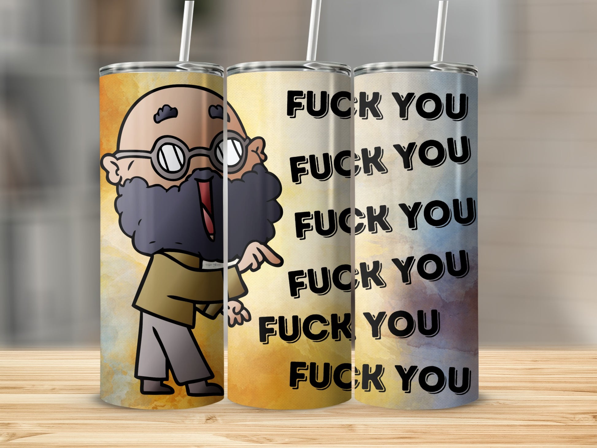 Humorous Cartoon Character Design Tumbler Cup
