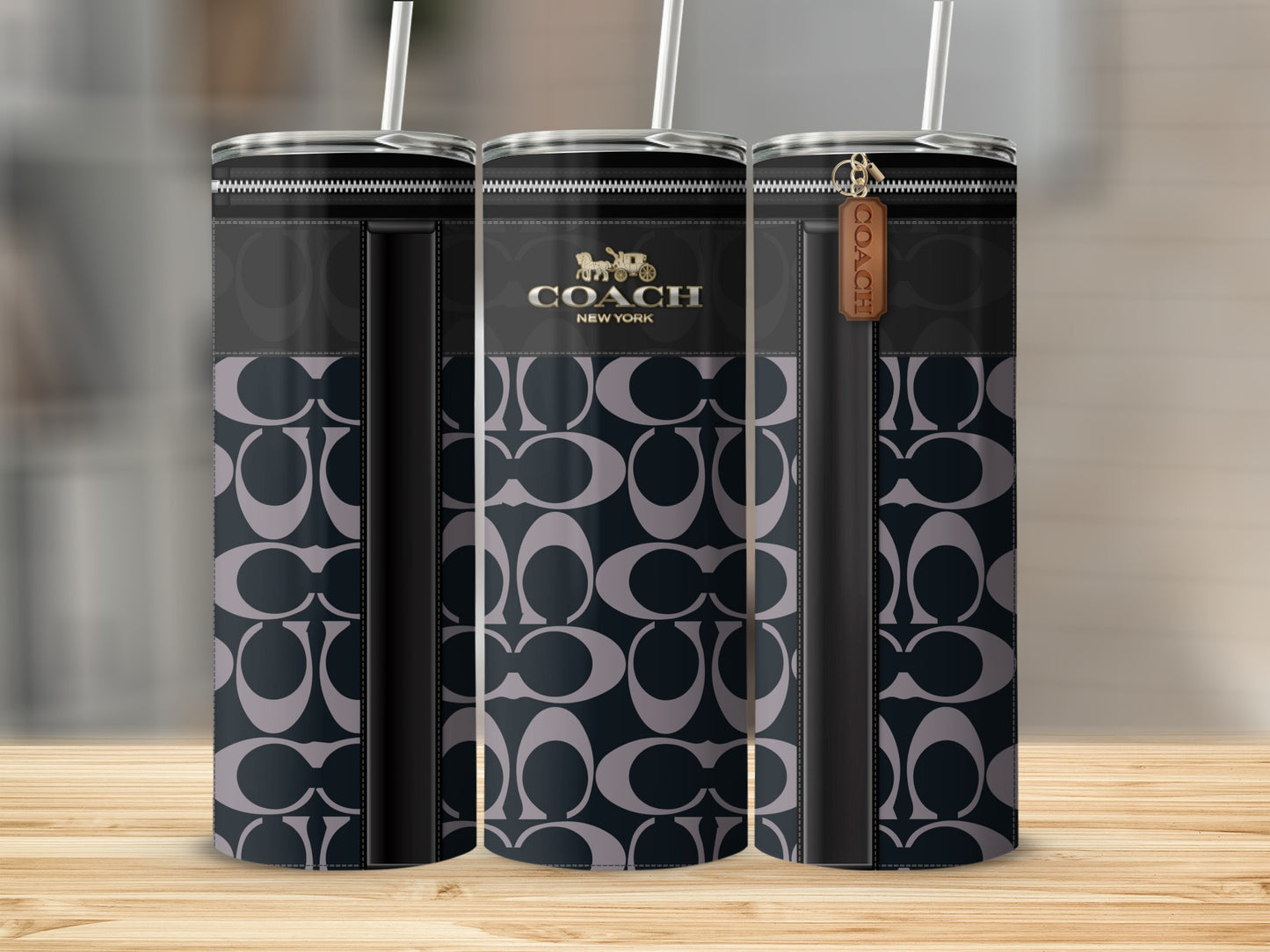 Coach New York Patterned Design Tumbler Cup