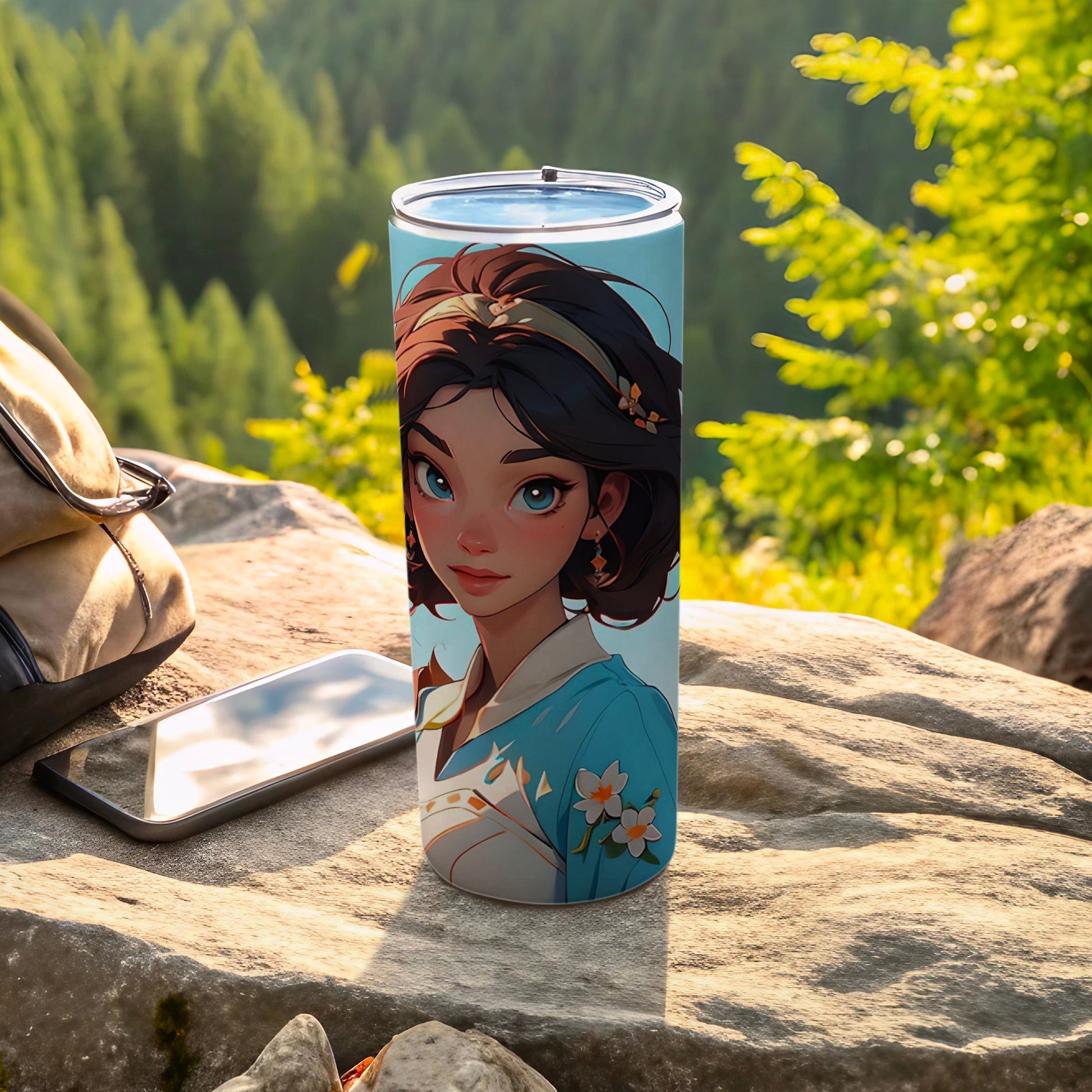 Beautiful Anime Girl Design Outdoor Tumbler Cup