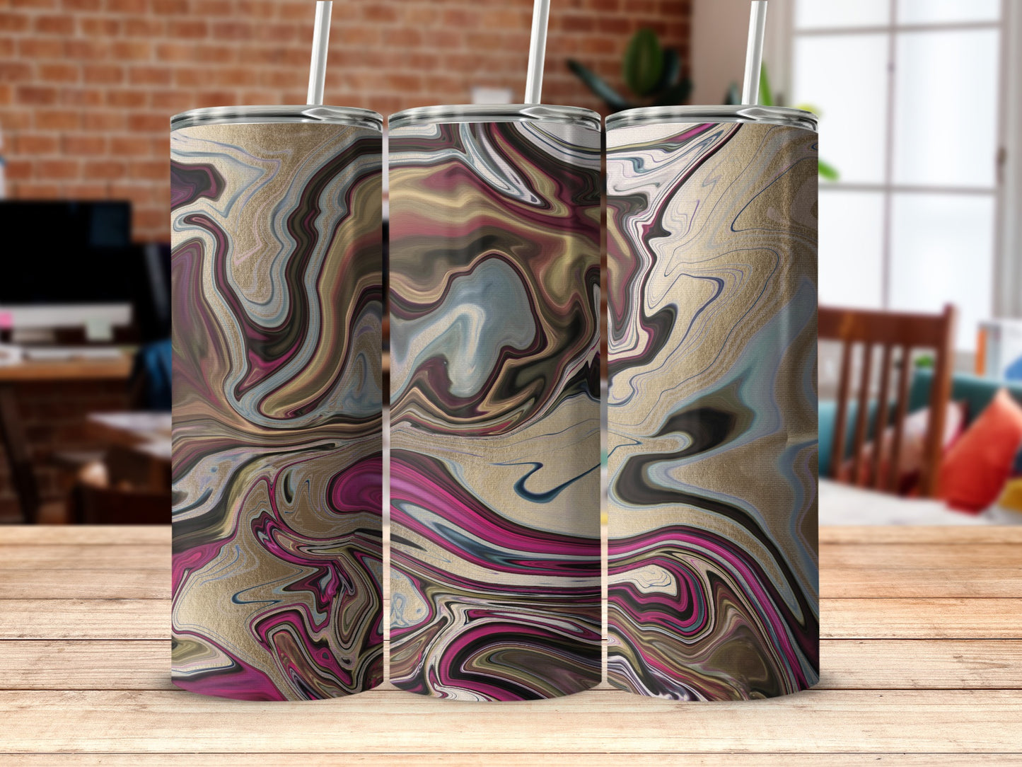 Artistic Abstract Swirl Design Tumbler Product