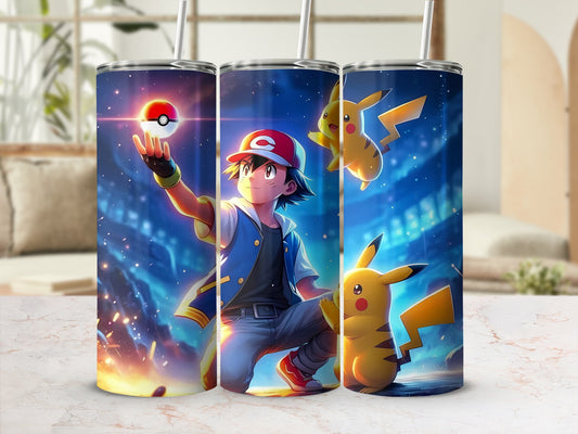 Vibrant Anime Character With Yellow Creature Tumbler