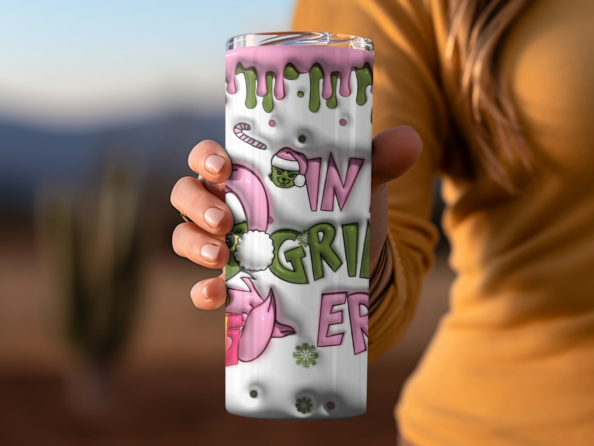 Colorful Christmas Grinch Design Drinkware Accessory