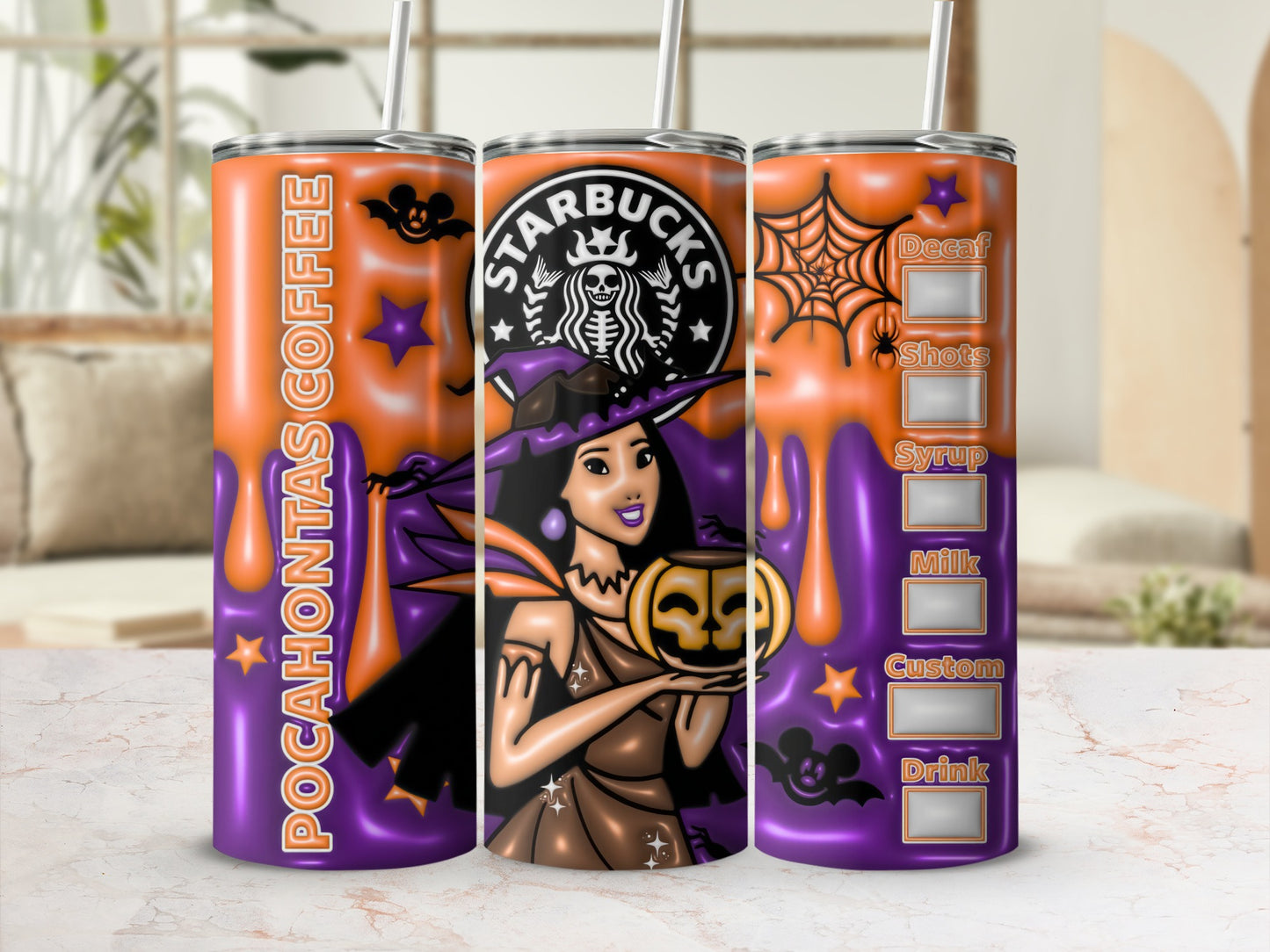 Pocahontas Coffee Witch Halloween Design Tumbler
