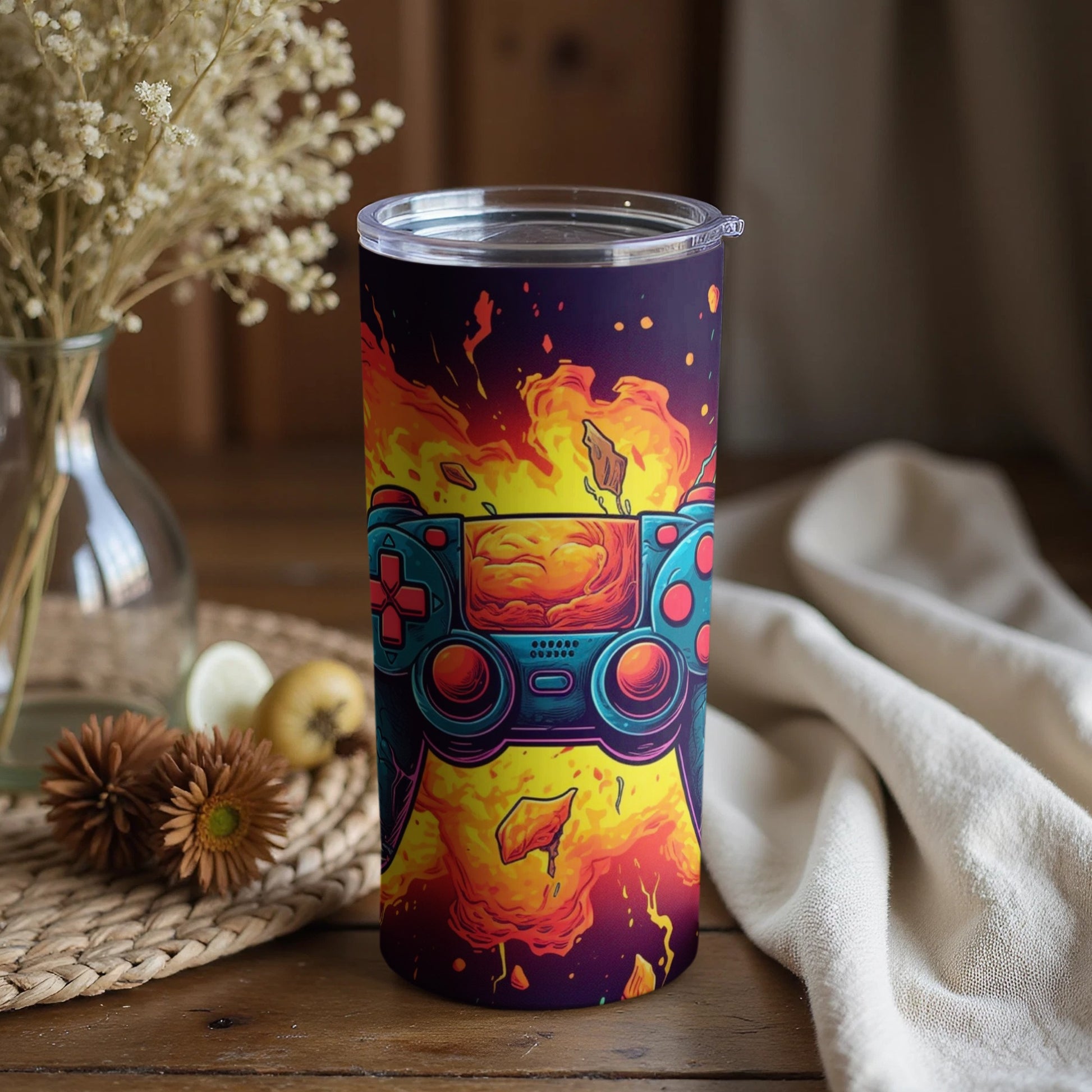 Gaming Themed Art with Controller Travel Mug
