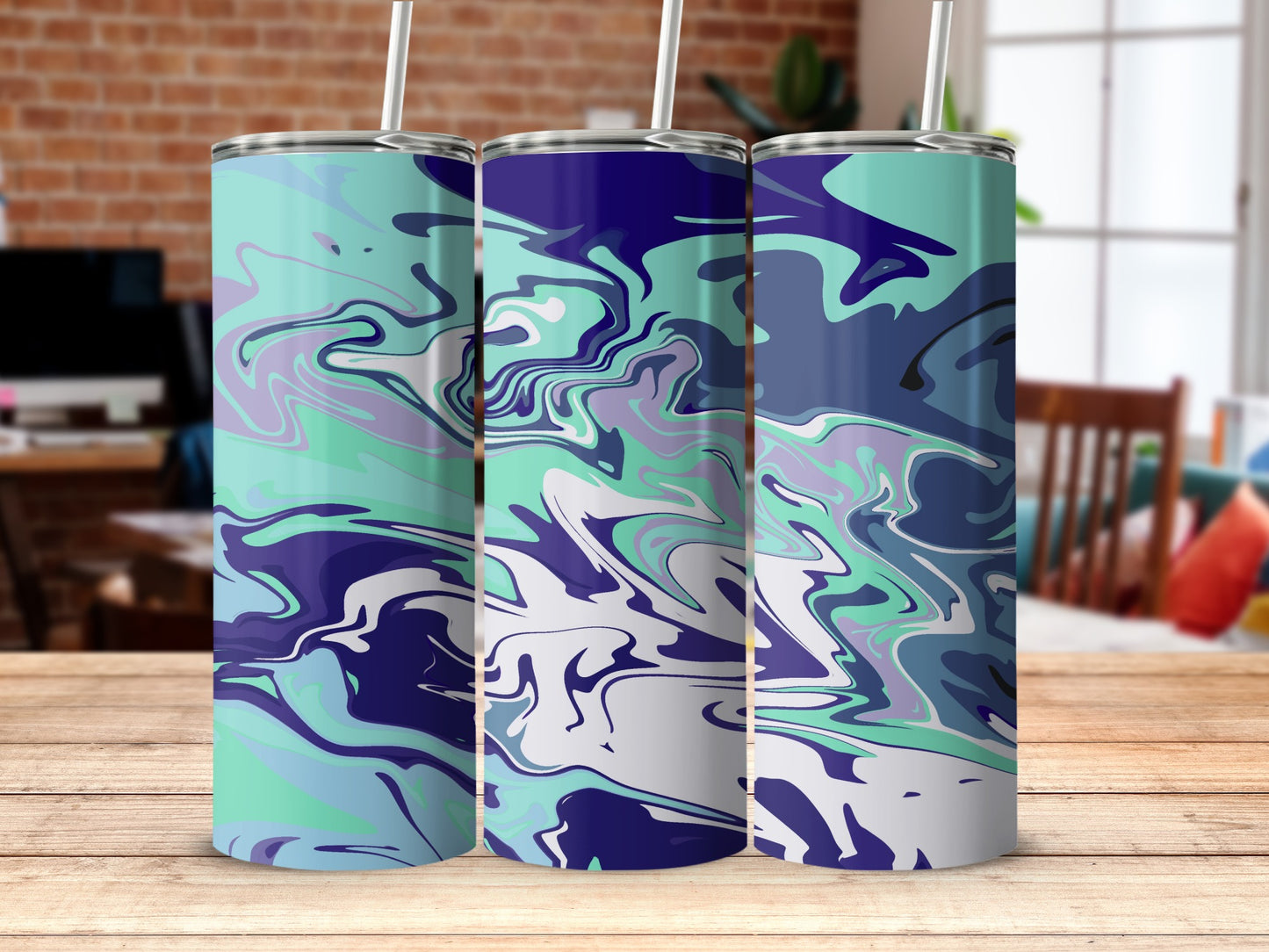 Vibrant Abstract Swirl Design Tumblers Collection