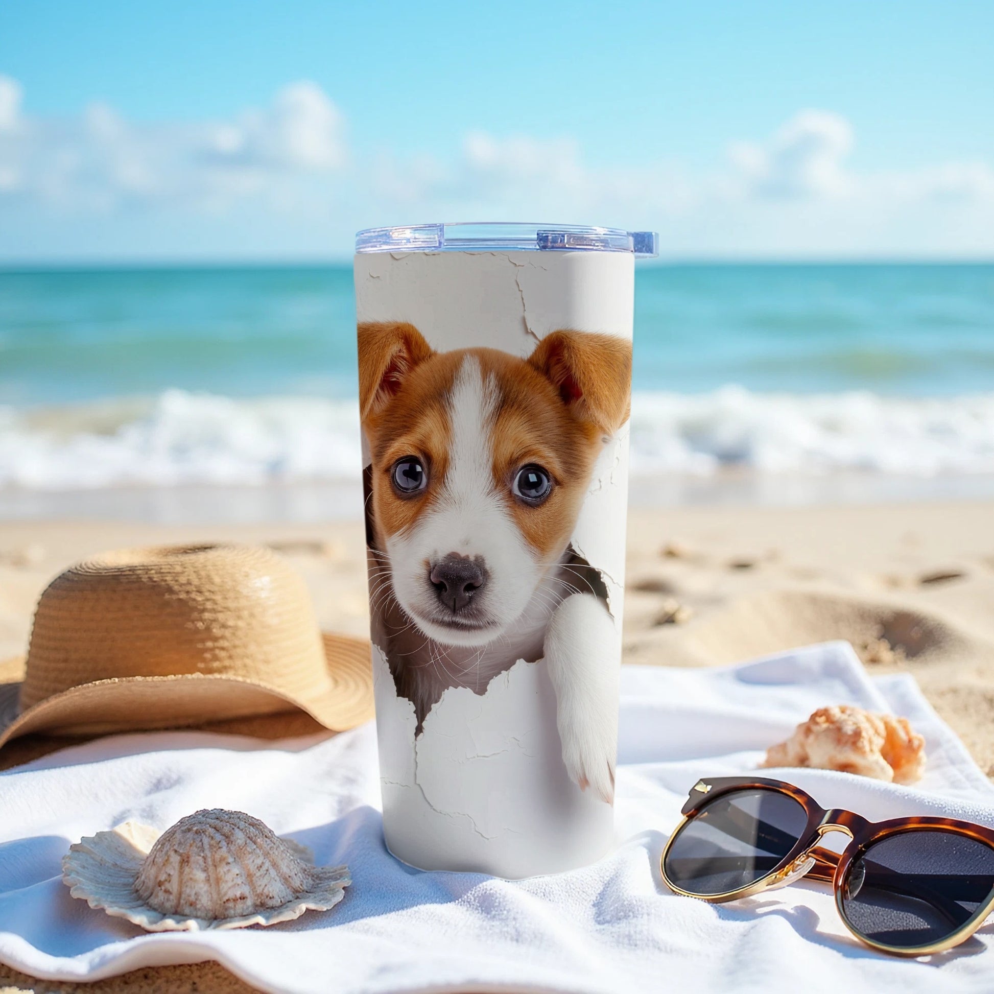 Adorable puppy peek design travel drinkware product type
Tumbler
Dog Tumbler
Puppy Design
Beach Scene
Ocean Vibes
Summer Drinkware
Travel Tumbler
Cute Dog
Pet Lover Gift
Animal Art
Cracked Look
Unique Design
Beverage Holder
Drink Container
Sunny Day
Vacation Essential
Adorable Puppy
Puppy Face
Outdoor Drinkware
Thermos Style