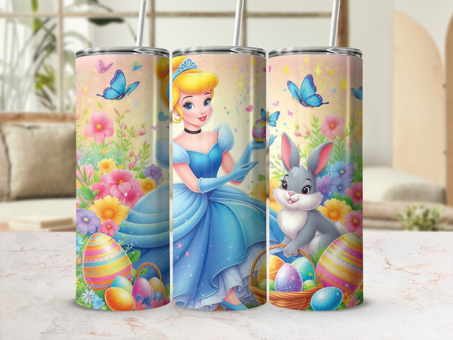 Cinderella Princess Bunny Easter Egg Flowers Butterflies product type