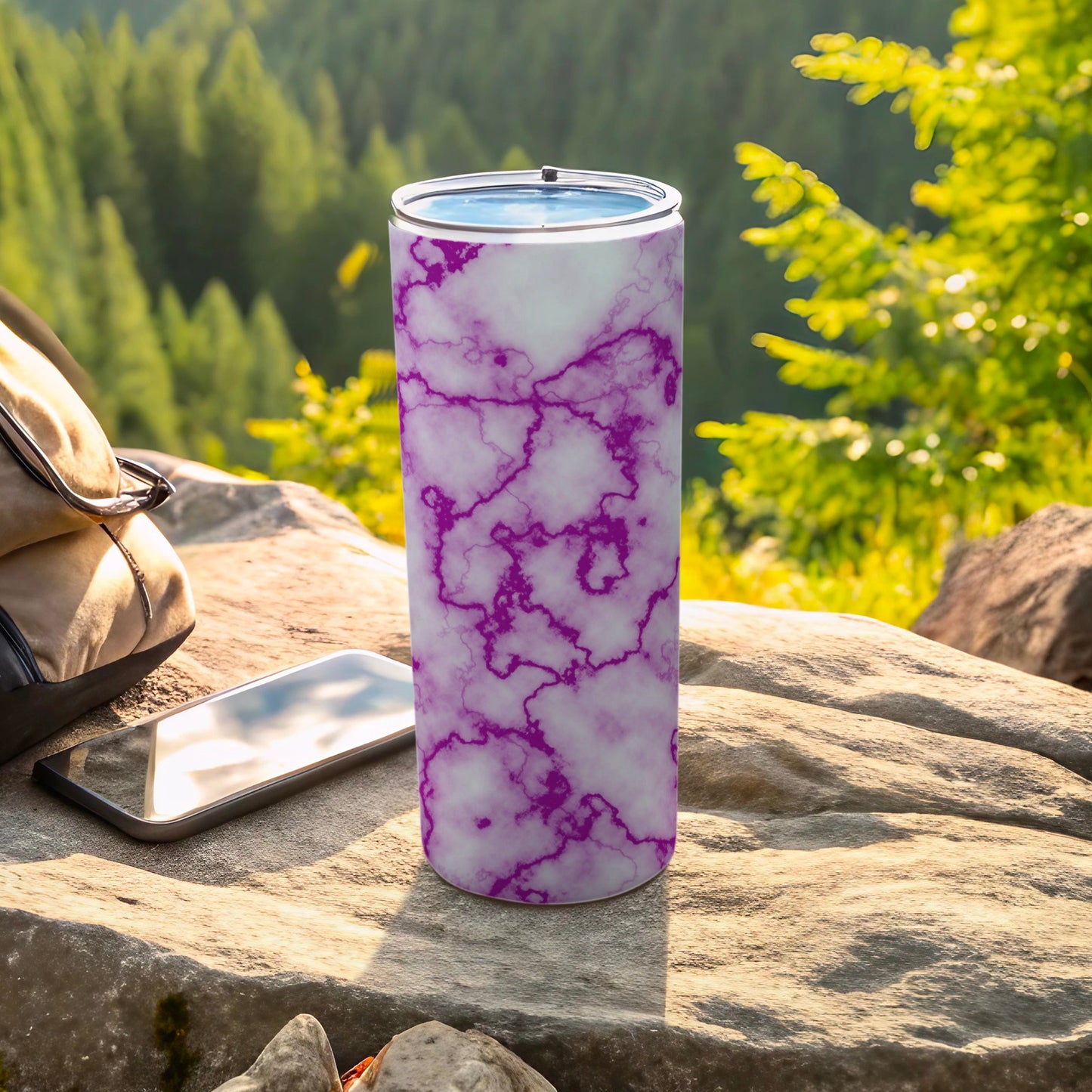 Purple Marble Pattern White Background Tumbler product type