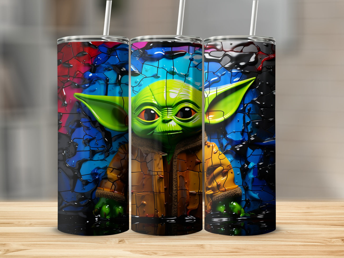 Baby Alien in Jacket Colorful Design Tumbler