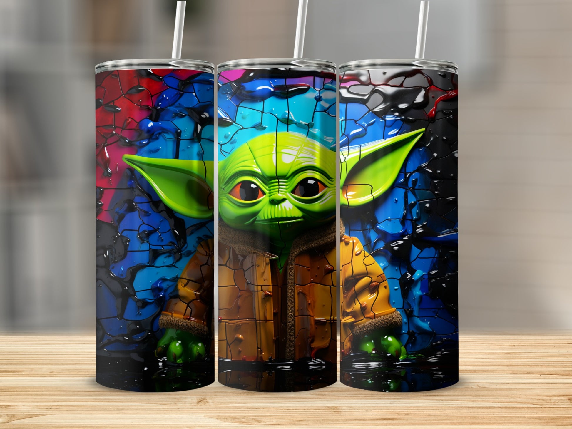 Baby Alien in Jacket Colorful Design Tumbler