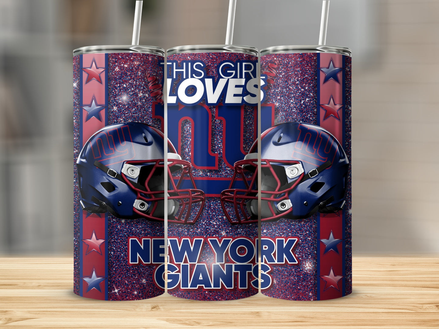This Girl Loves New York Giants Team Football Tumblers