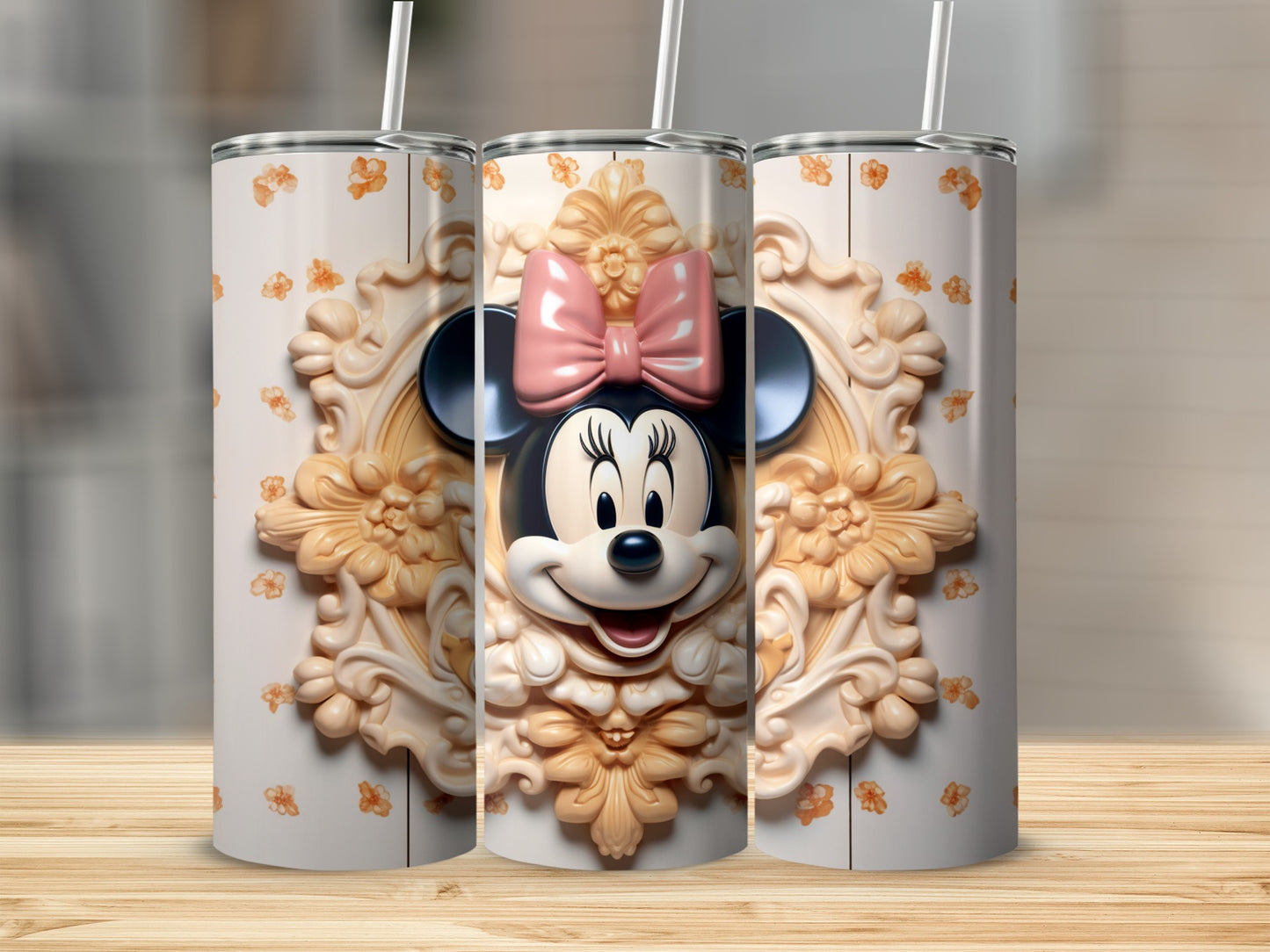 Cute Large Bow Adorned Character Tumbler Design