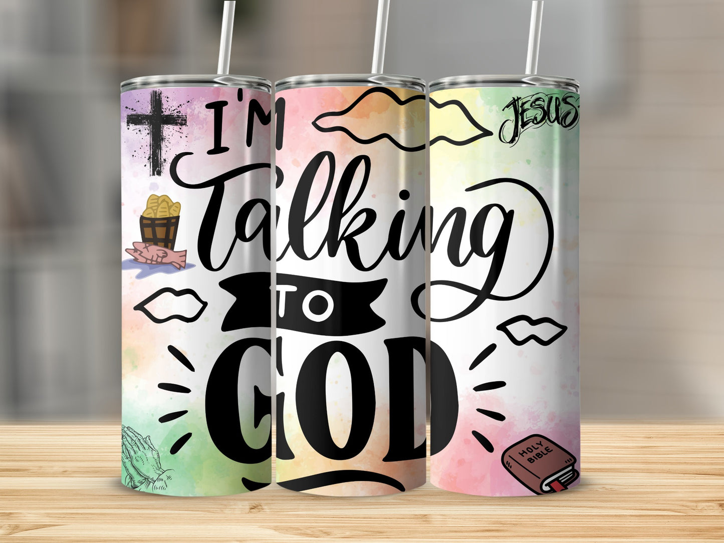 I'm Talking to God Religious Theme Tumbler