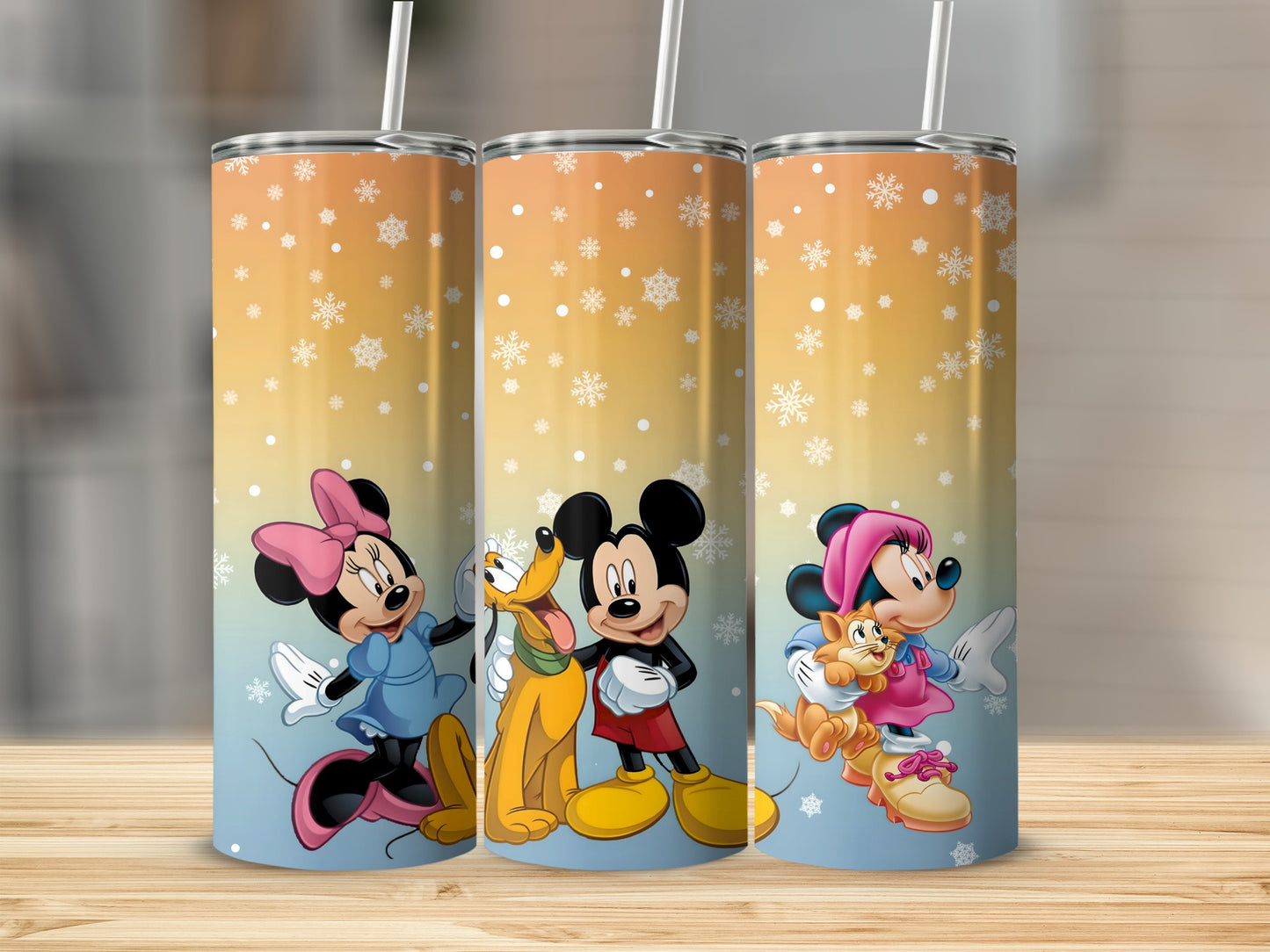 Mickey and Friends Winter Wonderland Tumbler Design