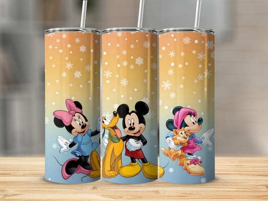 Mickey and Friends Winter Wonderland Tumbler Design
