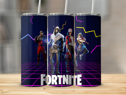 Fortnite Characters Neon Design Tumbler Cup