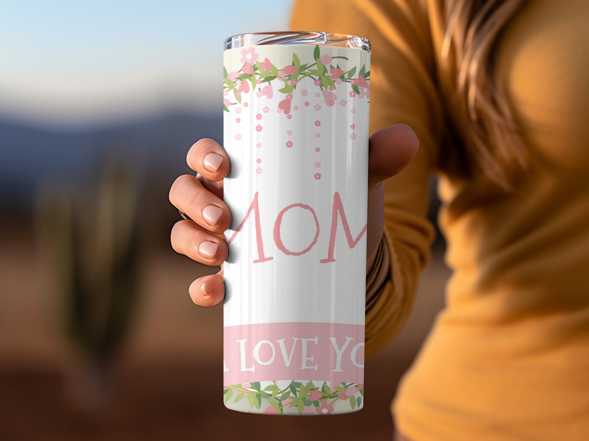 Floral Mom Design Travel Mug Perfect for Gifts