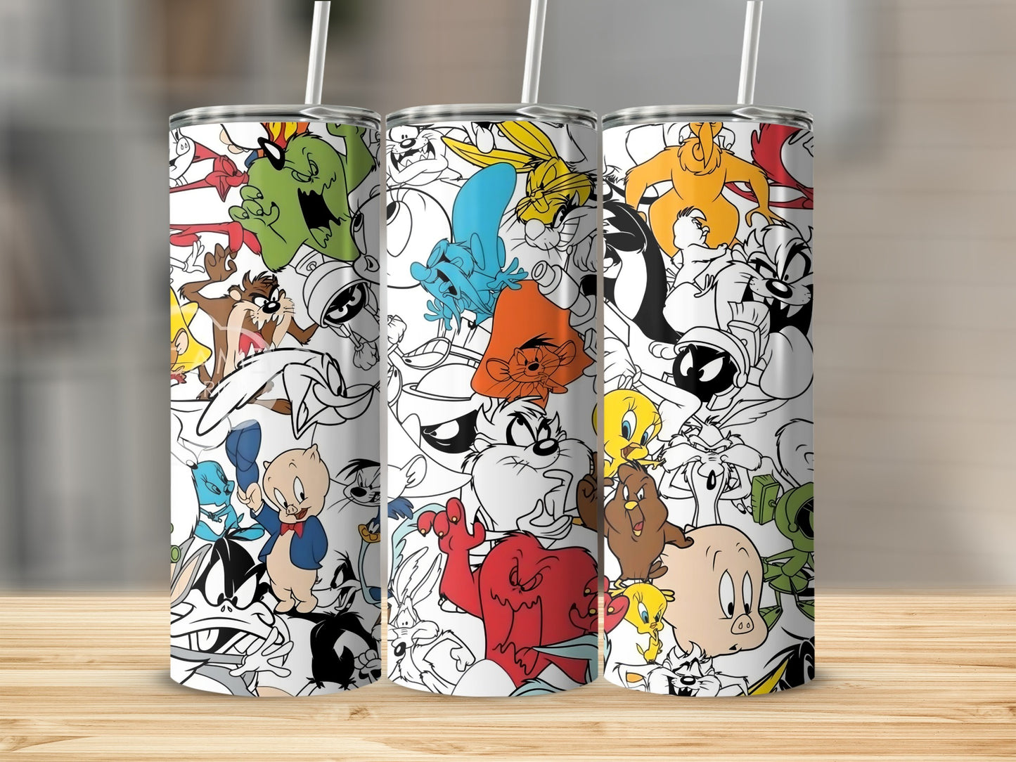 Colorful Cartoon Character Printed Tumbler Set Product