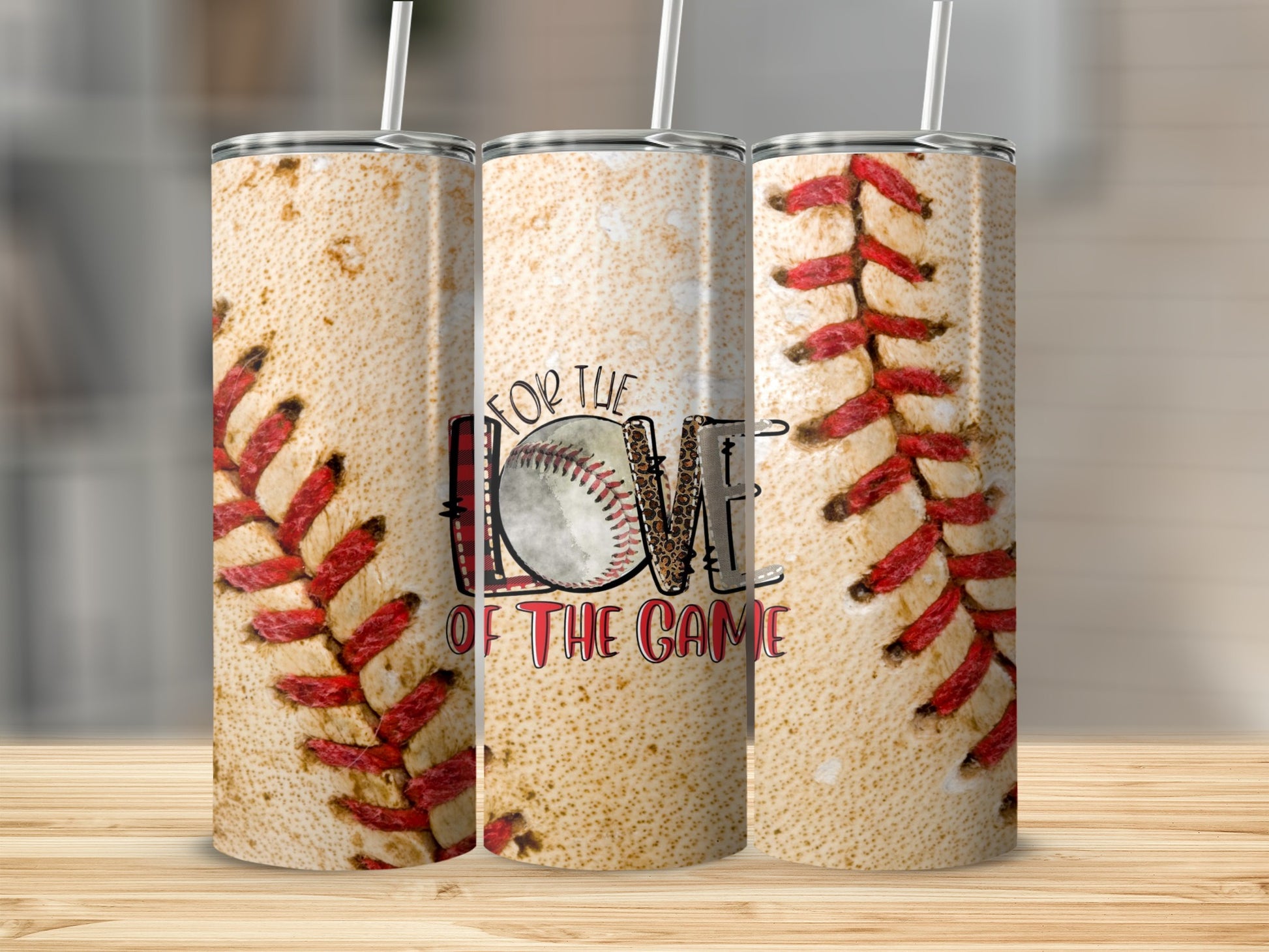 Love of the Game Baseball Theme Tall Tumblers
