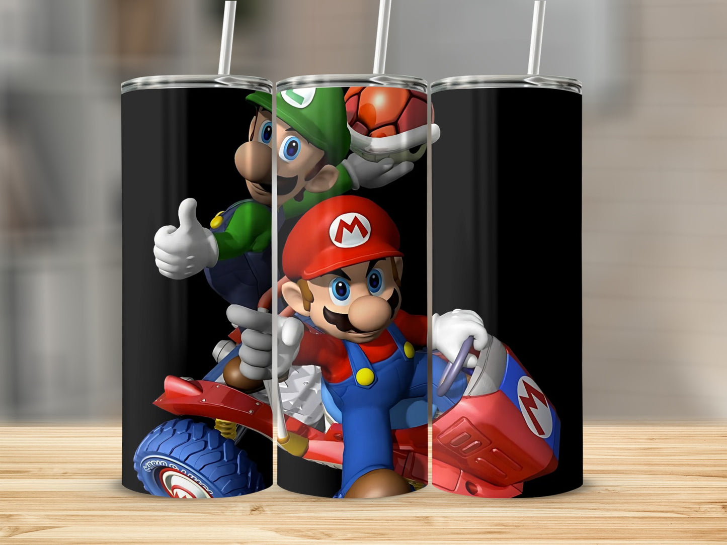 Mario and Luigi Themed Cartoon Print Tumbler Cup