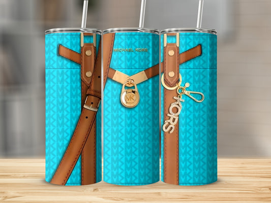 Elegant Designer-Inspired Turquoise Tumbler Cup