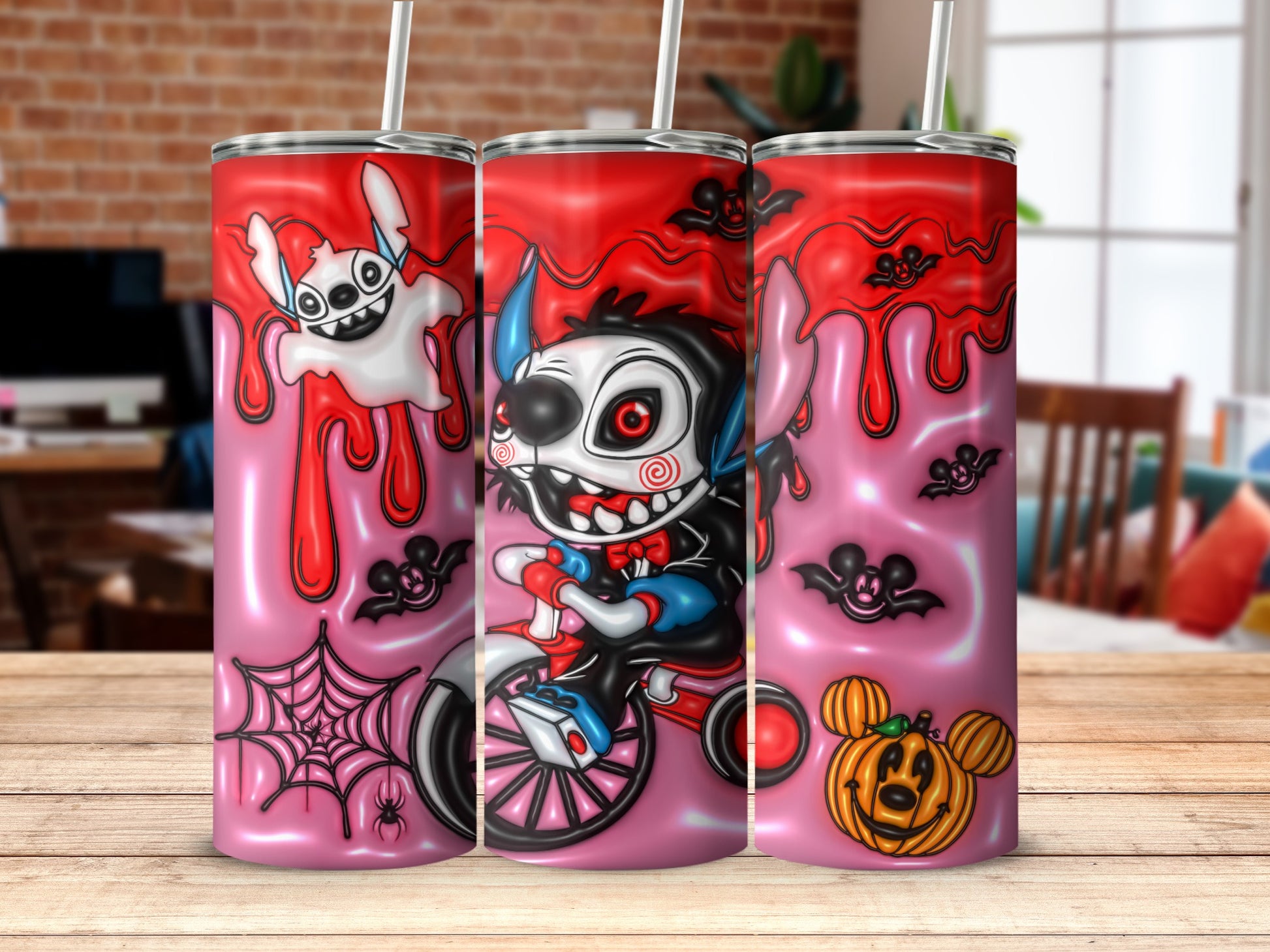 Spooky Halloween Bike Ride Tumbler 20oz Stainless Steel