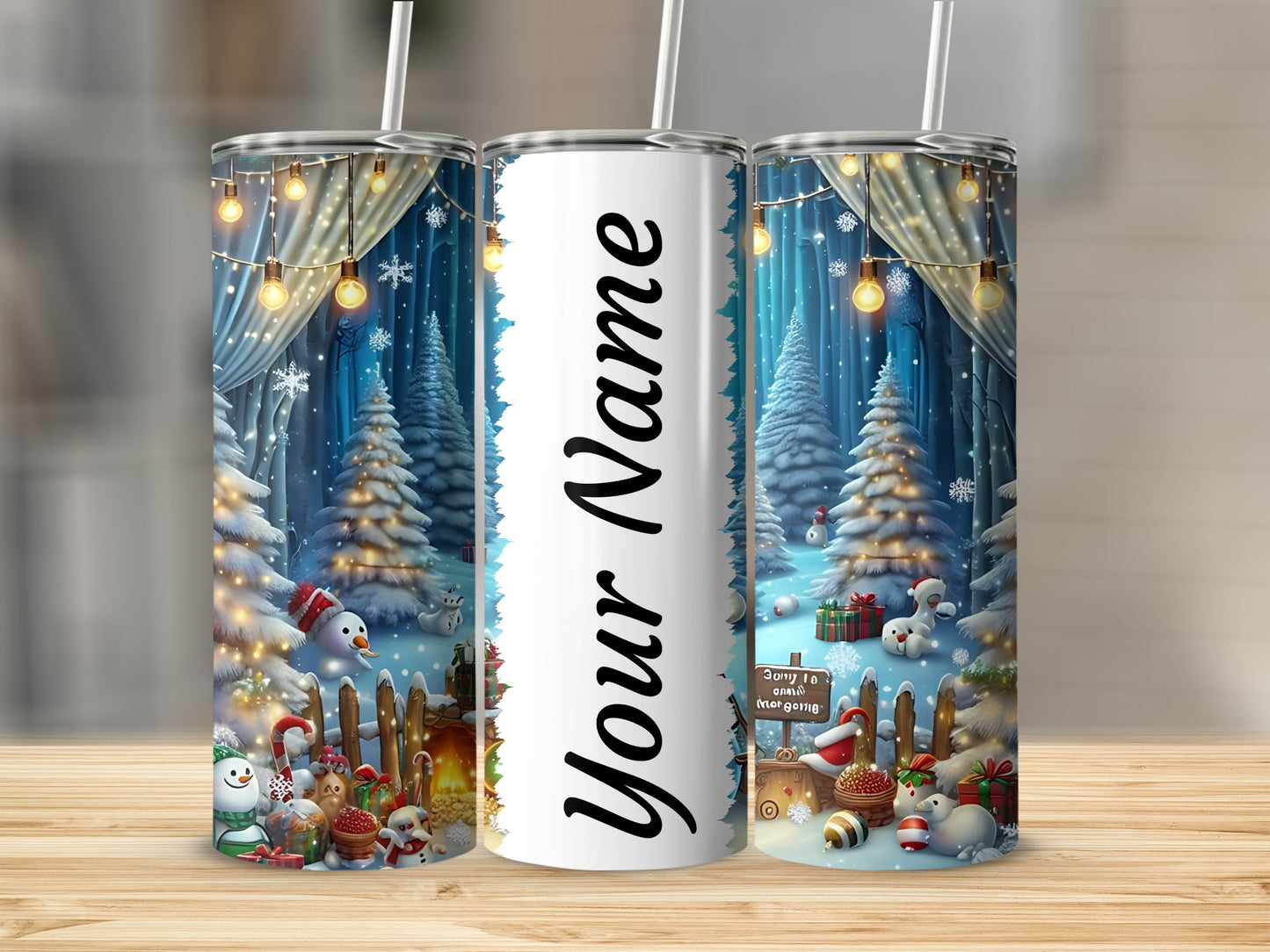 Personalized Christmas Winter Wonderland Tumbler