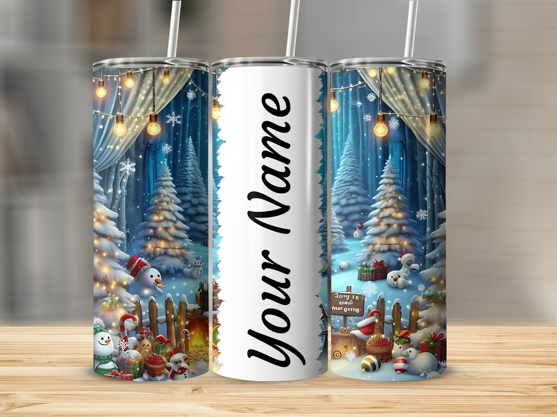 Personalized Christmas Winter Wonderland Tumbler