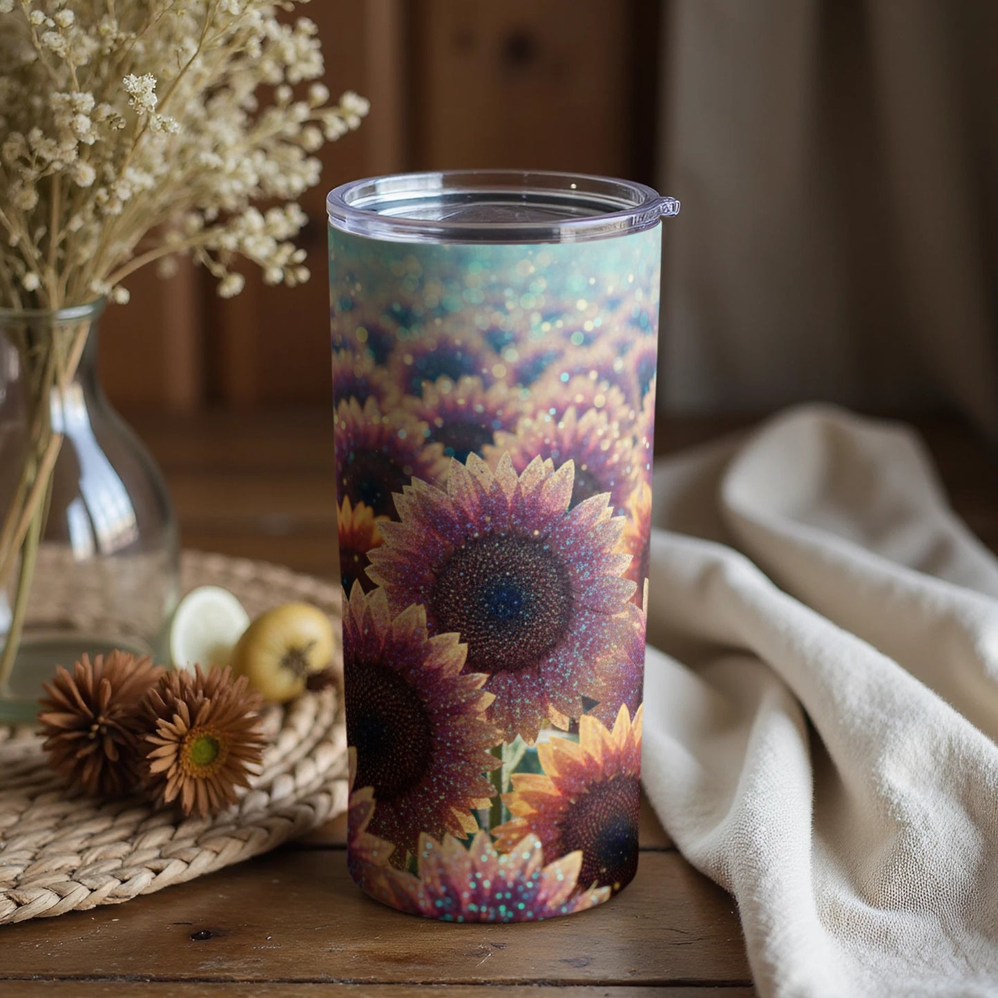 Vivid Sunflower Patterned Insulated Tumbler Product