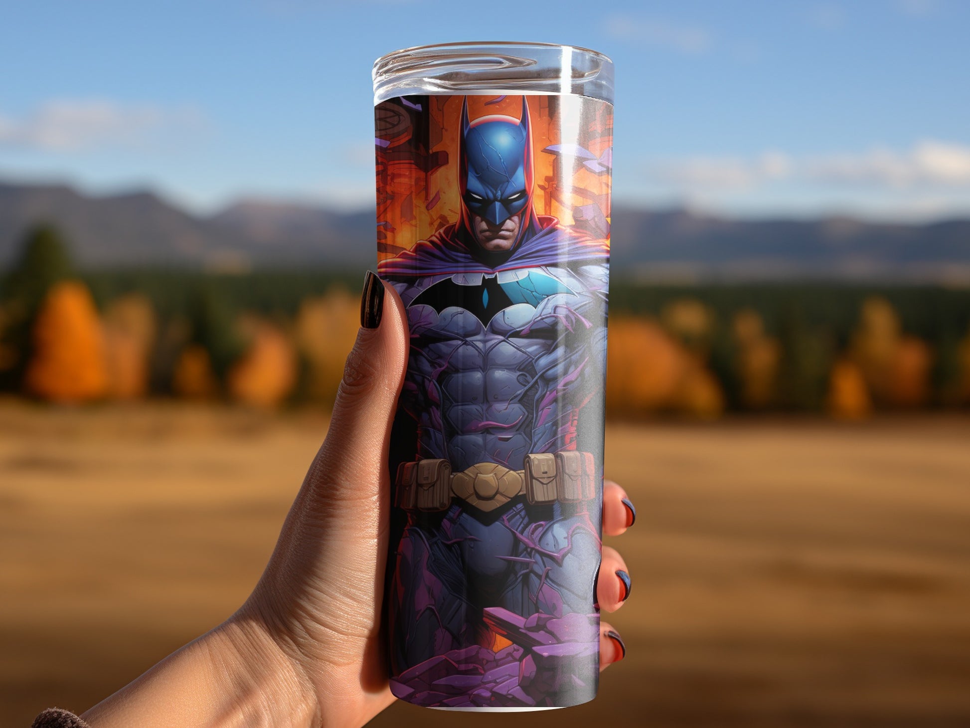 Batman Themed Travel Tumbler for Drinks and Coffee