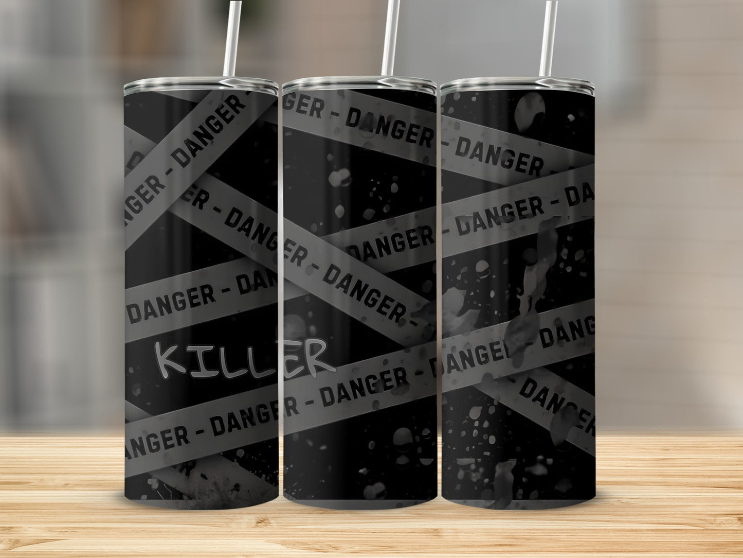 Killer Danger Tape Design Tumbler for Unique Style