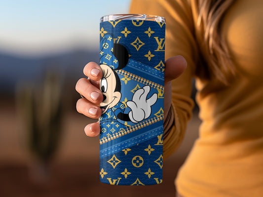 Blue Character Print Insulated Stainless Tumbler Cup