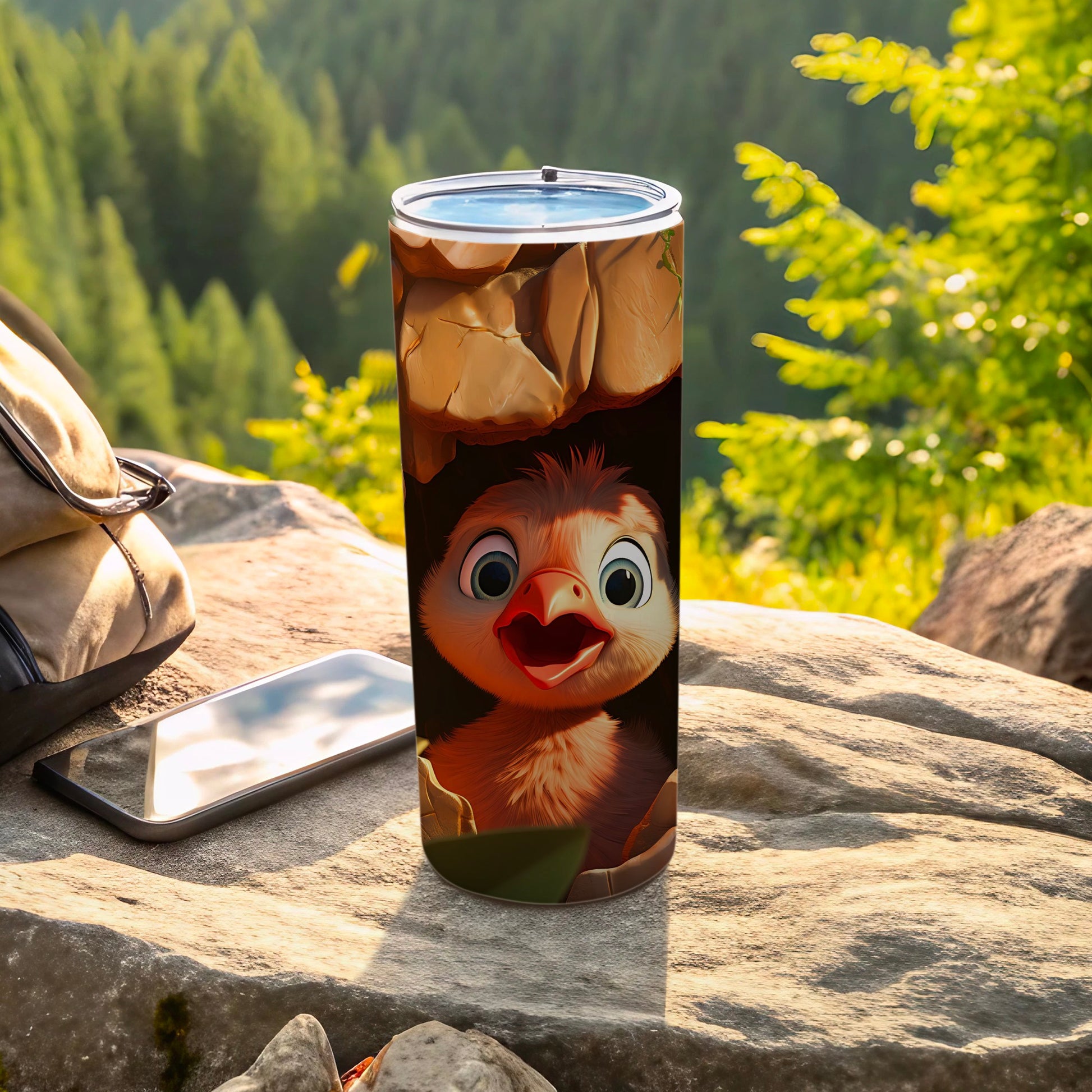 Adorable Chick Character Graphic Print Drink Tumbler product type