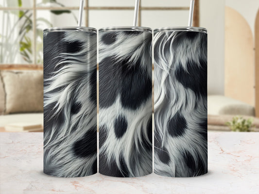 Black White Furry Animal Print Spotted Tumbler product type