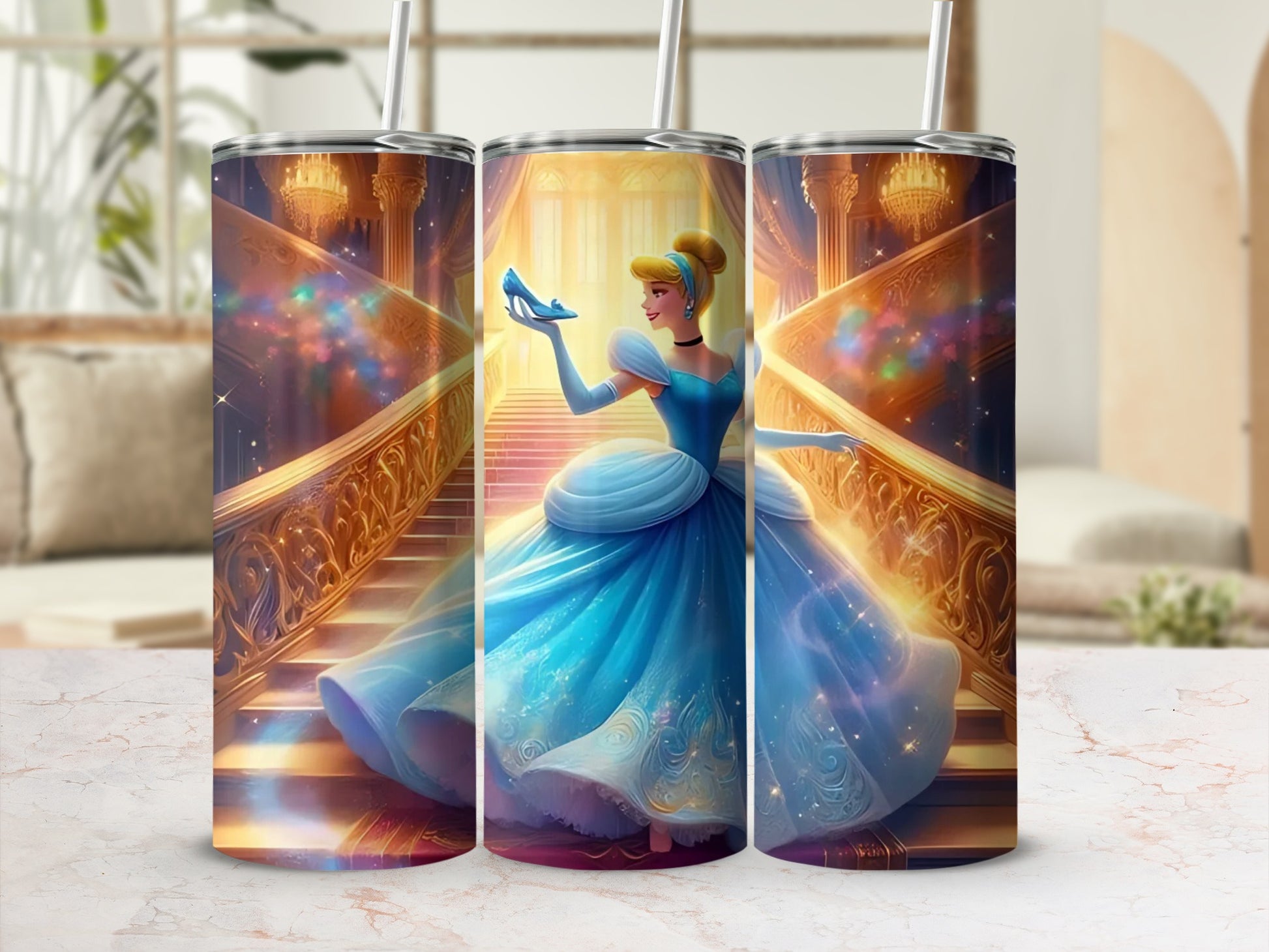 Enchanting Princess Cinderella Staircase Stainless Steel Tumbler