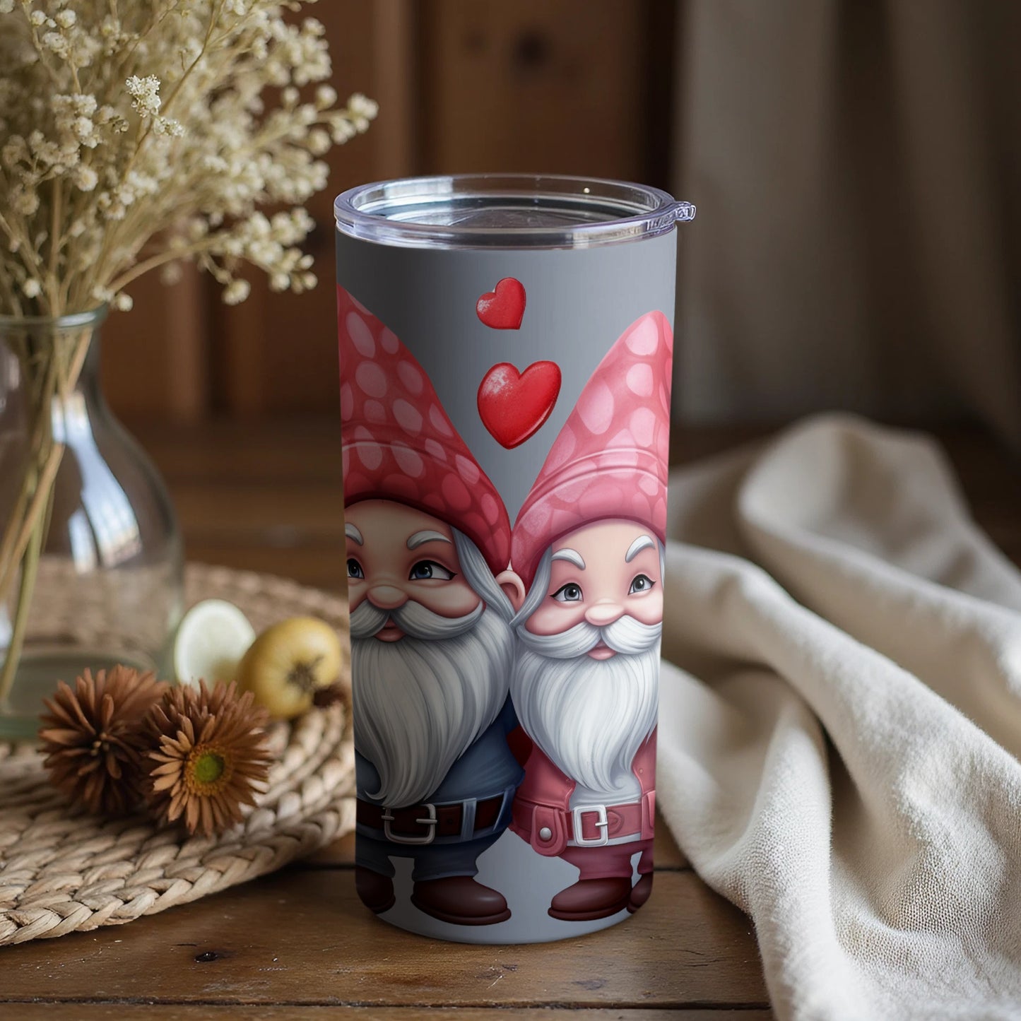 Cute Gnome Valentines Day Insulated Tumbler