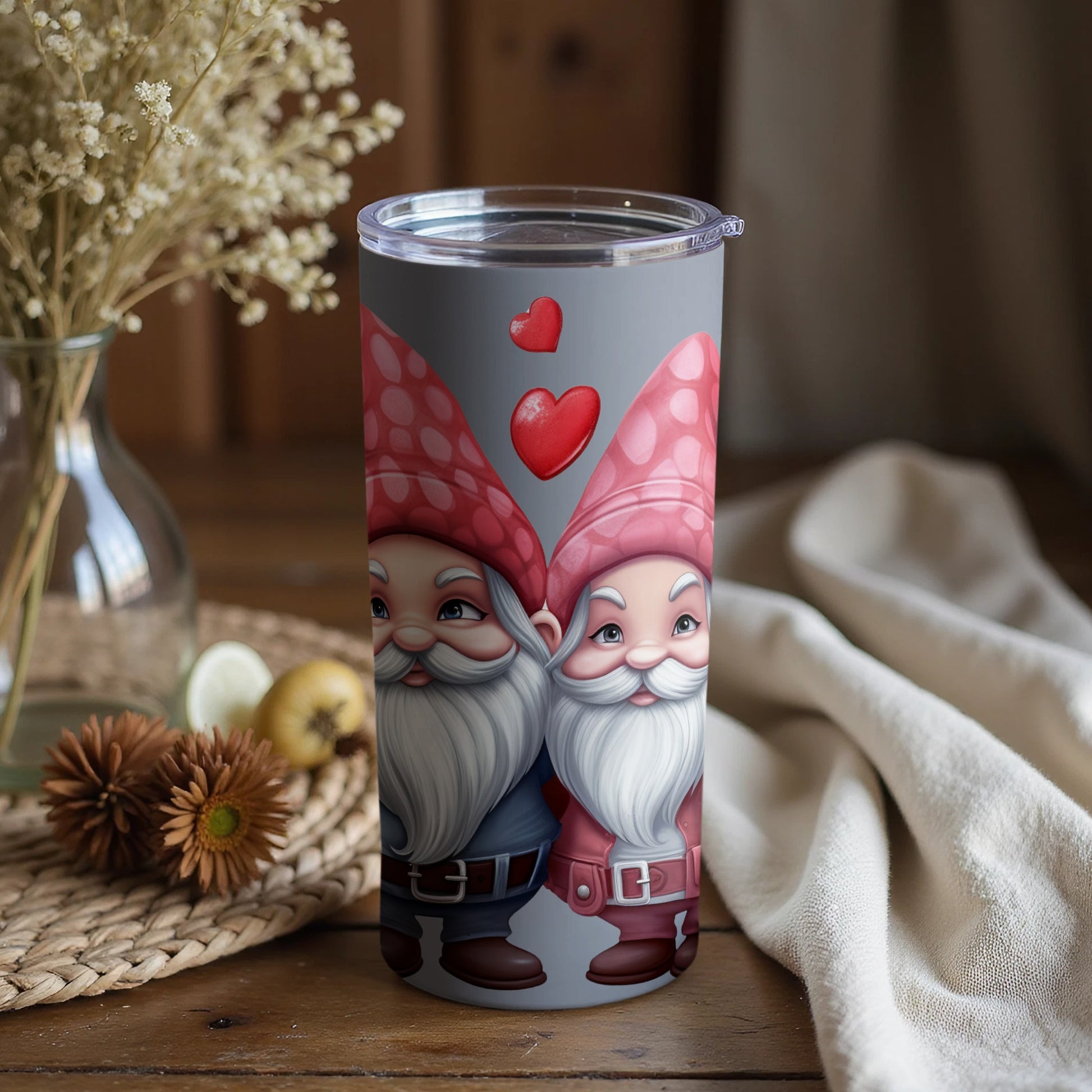 Cute Gnome Valentines Day Insulated Tumbler