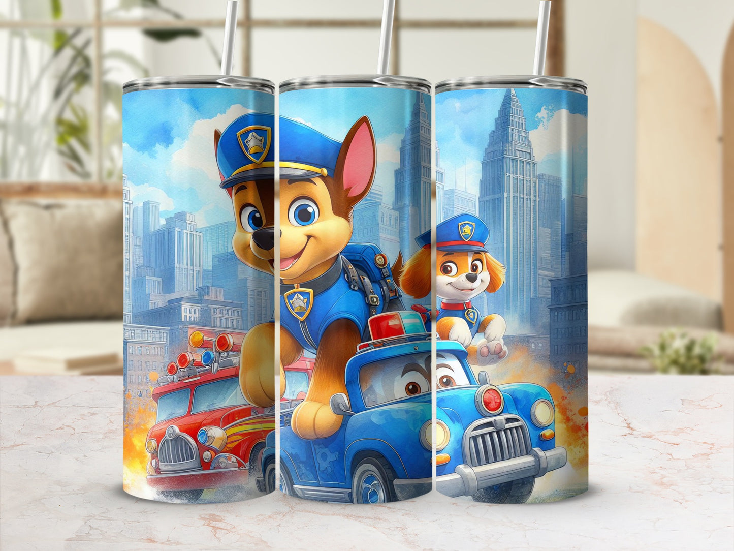 Adorable Police Pups City Adventure Tumbler Product