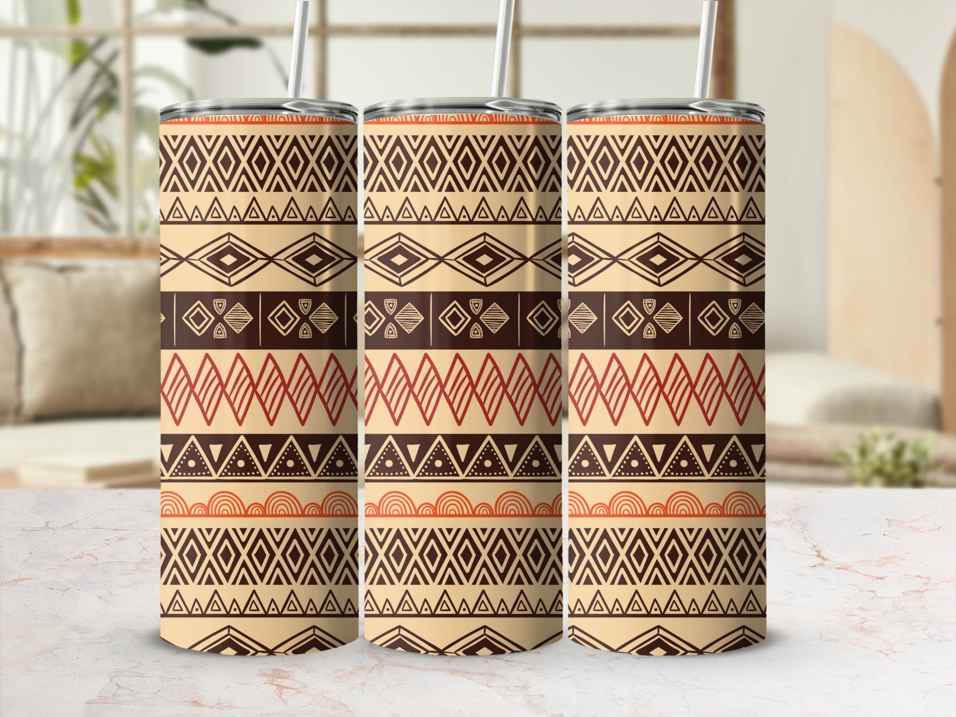 Stylish Geometric Pattern Tall Tumbler Product