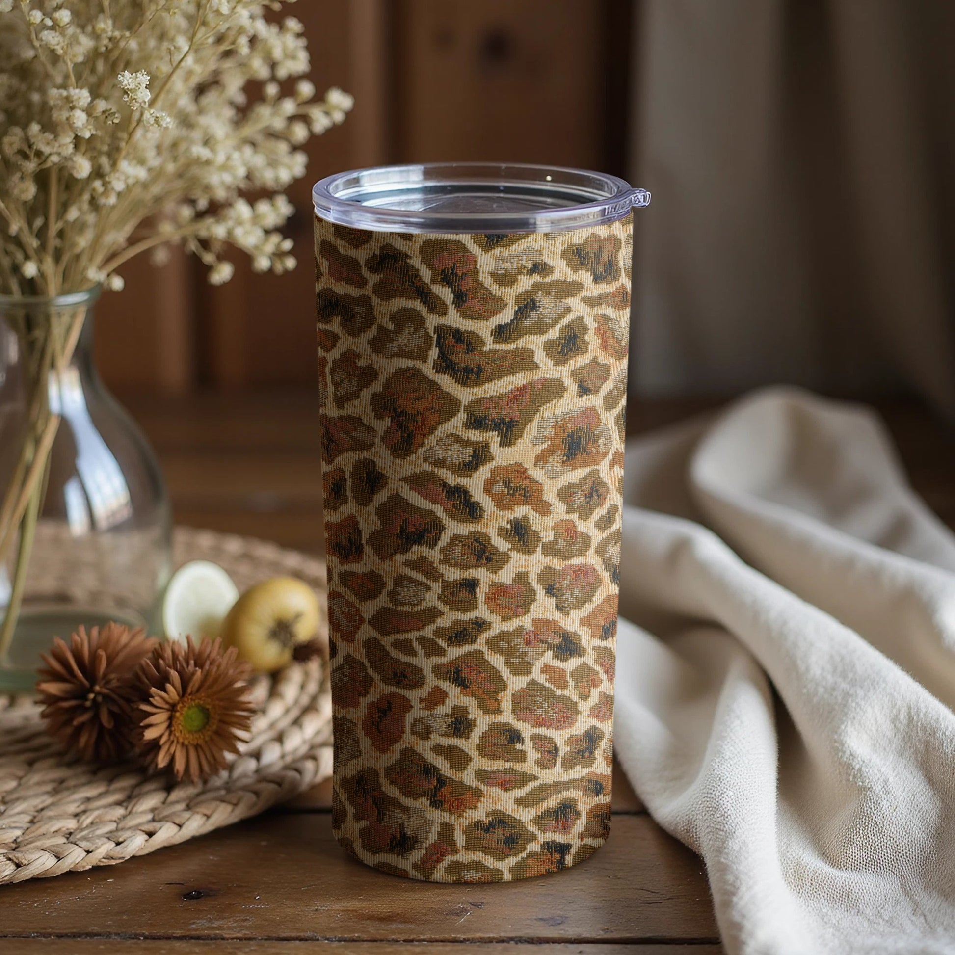 Giraffe Print Tumbler with Lid 20 oz Travel Mug