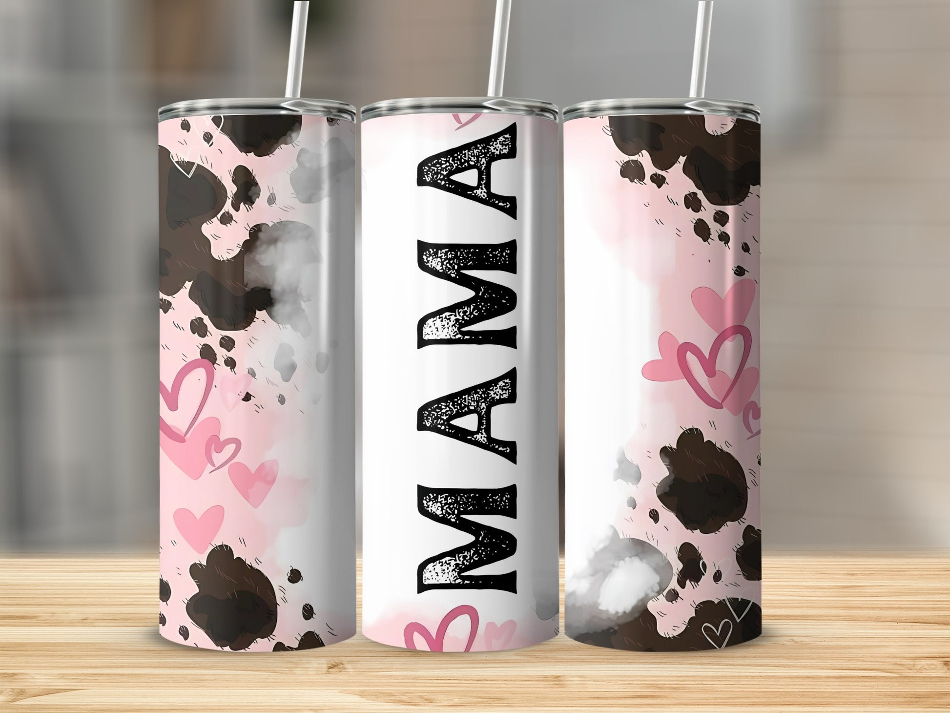 Mama Hearts and Spots Design Tumbler Product