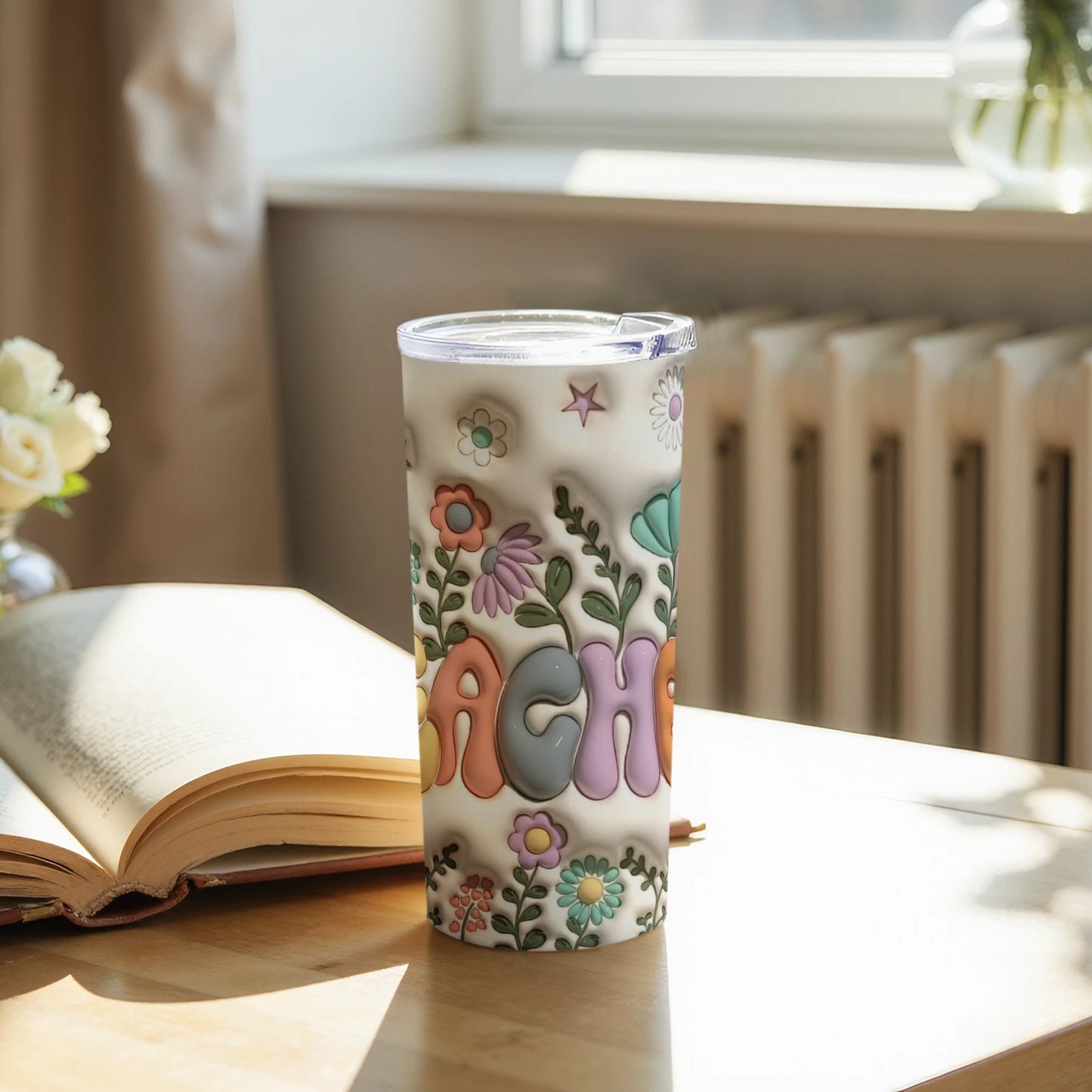 Groovy Flower Design Insulated Beverage Holder