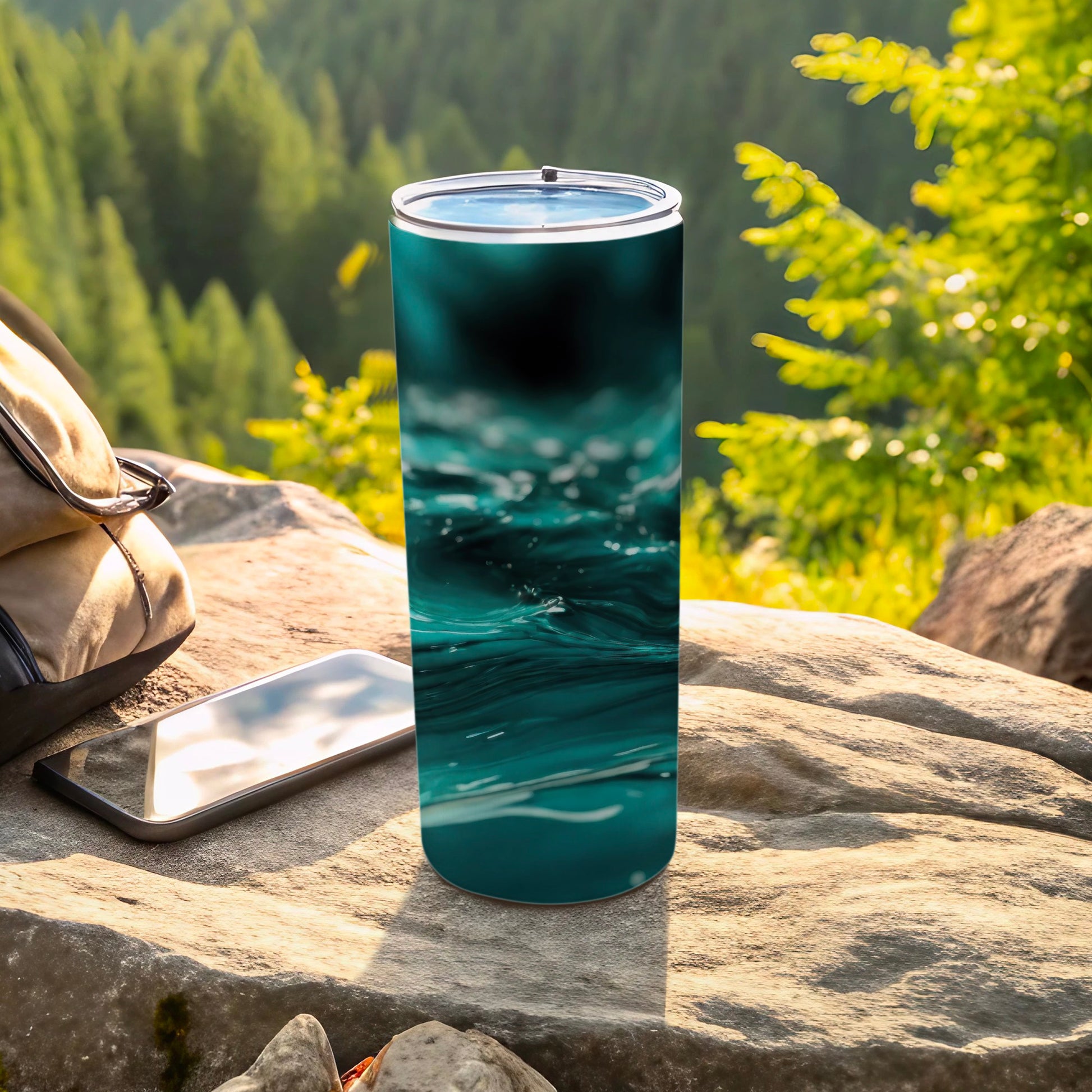 Dynamic Teal Water Ripple Outdoor Scene Tumbler product type