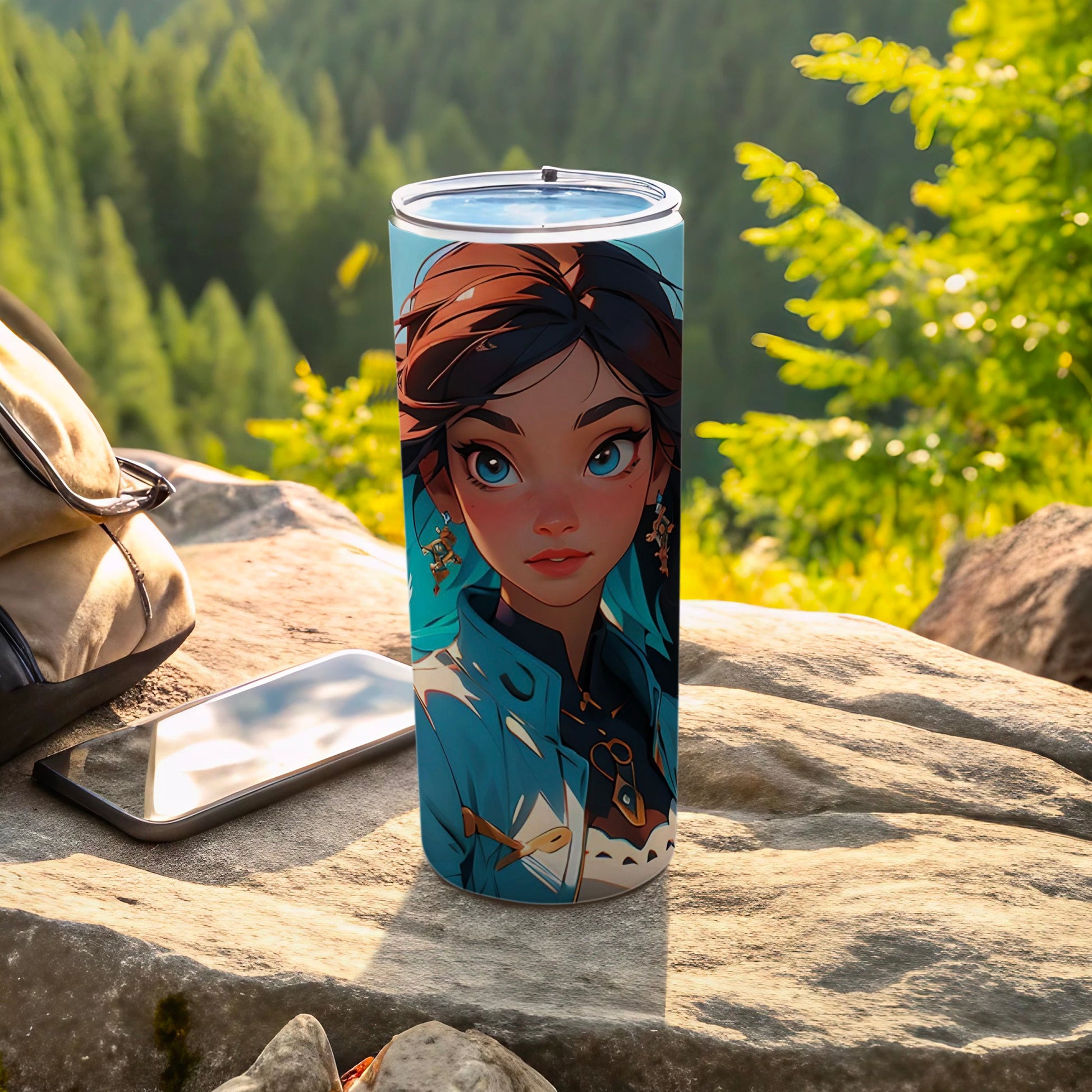 Vibrant Anime Art Travel Tumbler for Outdoor Adventures