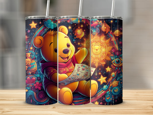 Winnie the Pooh With Map Planets and Stars Tumblers